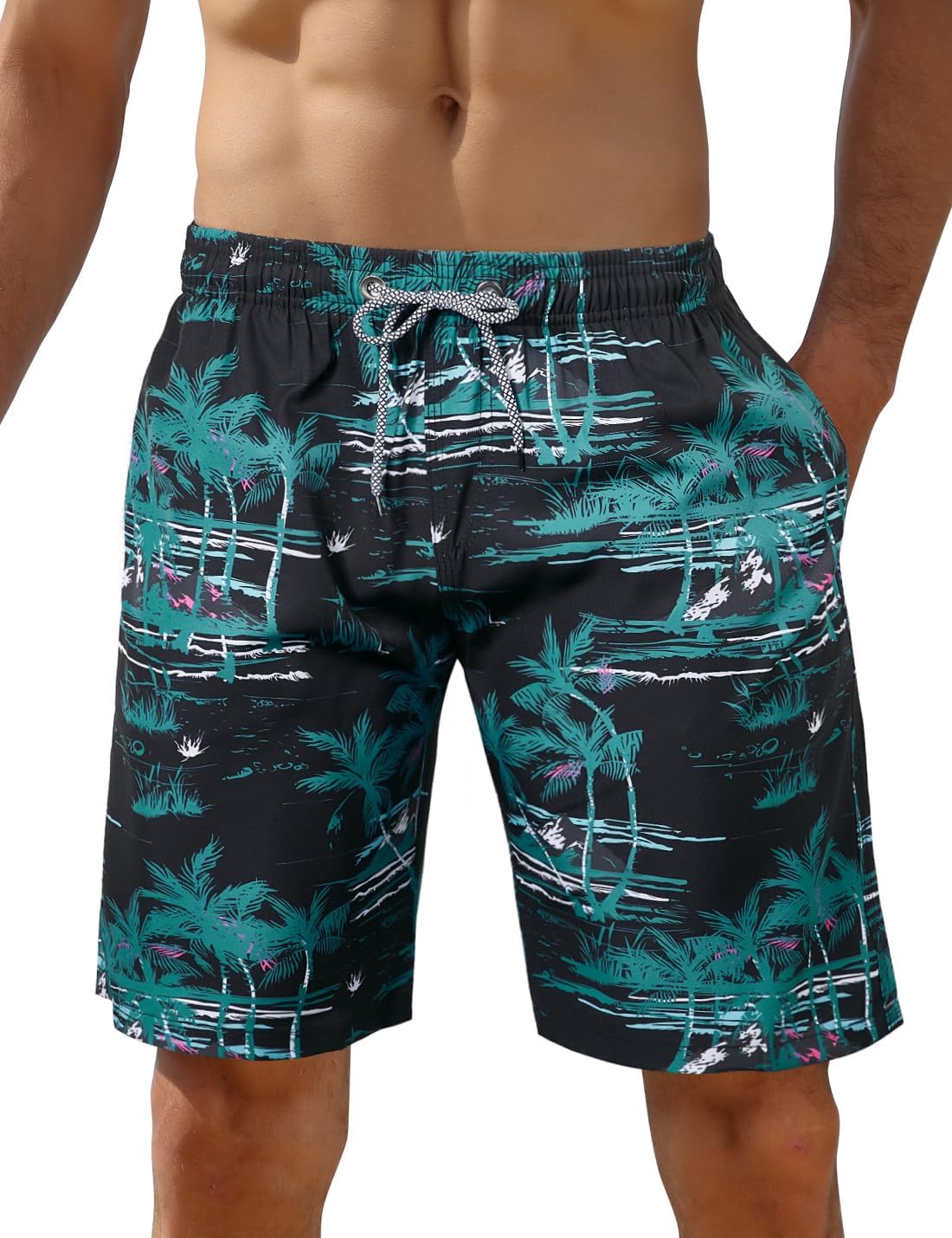 iCKER Mens Swim Shorts Swimming Trunks 3D Print Beach Shorts Boardshorts for Sum...