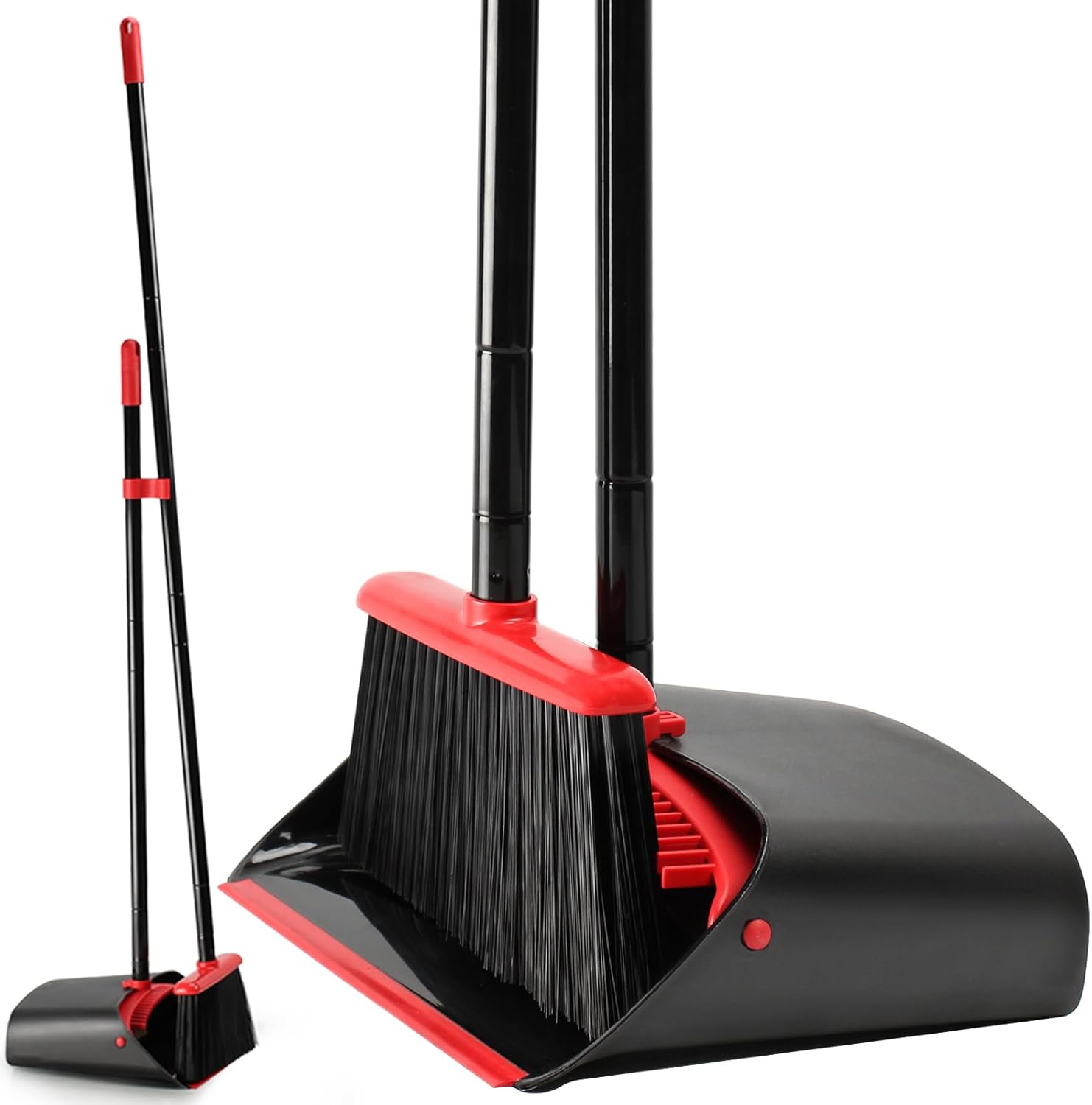 TreeLen Broom and Dustpan Set for Home,Upright Broom and Dustpan Combo Sweep Set...