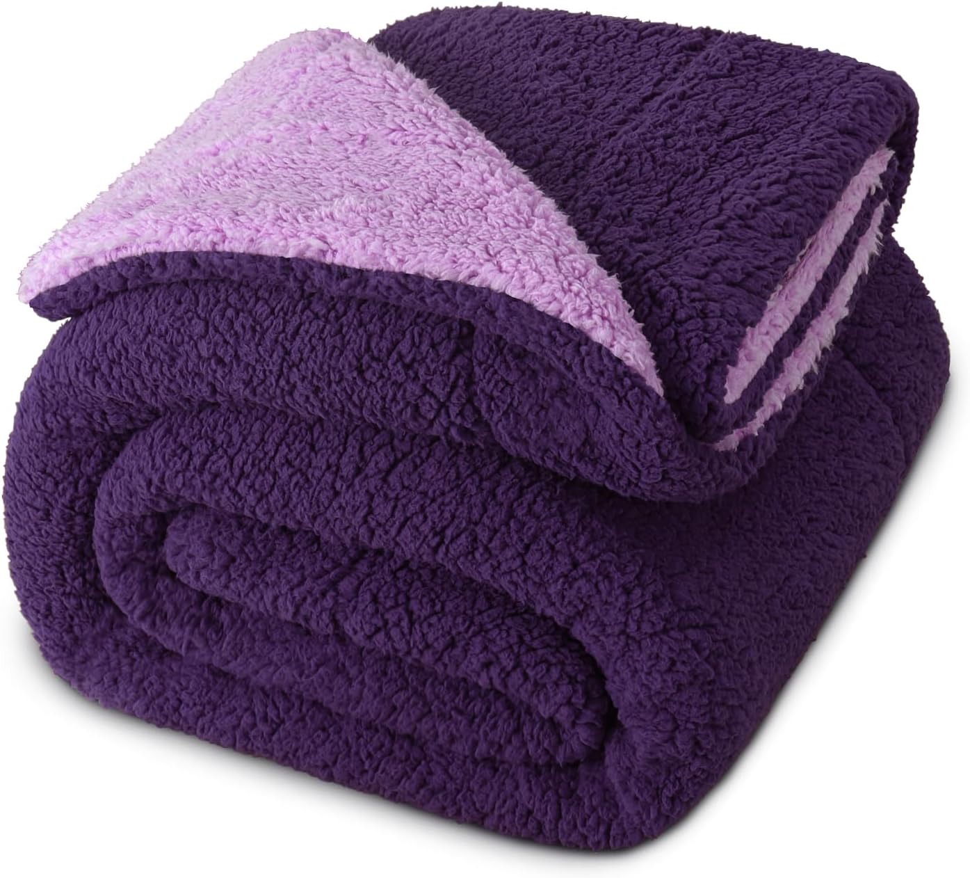 Exclusivo Mezcla Reversible Queen Size Sherpa Fleece Blanket, Soft Plush Blanket...