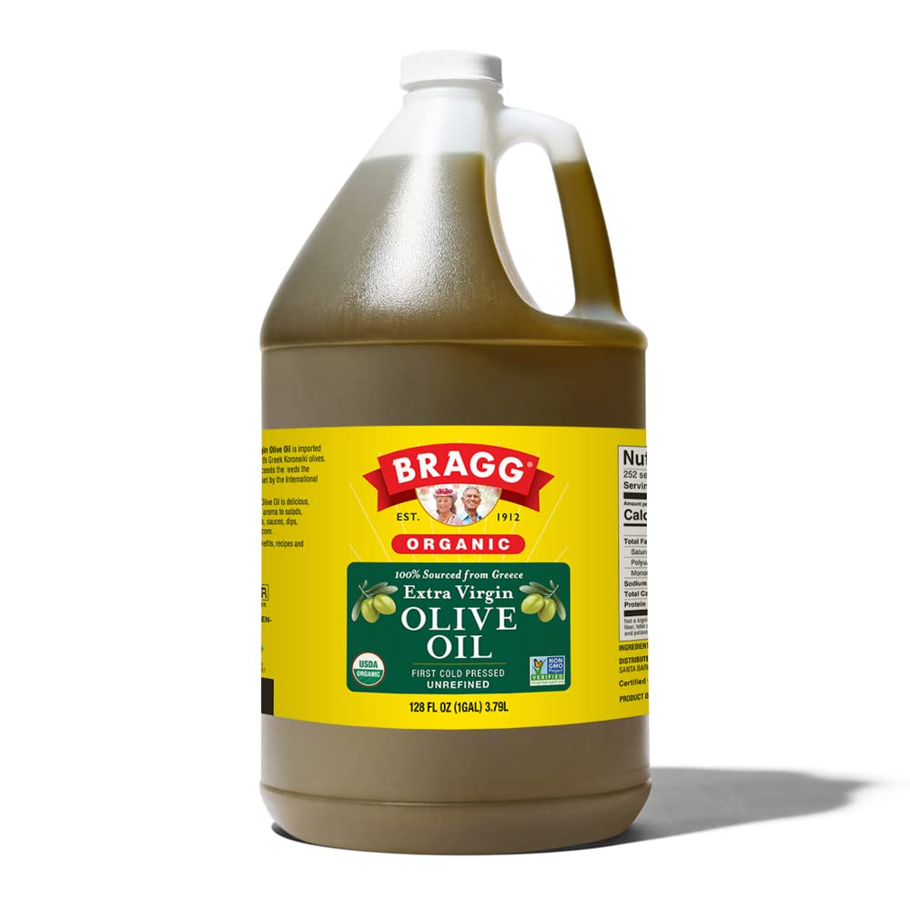 Bragg Organic Extra Virgin Olive Oil – Made with Greek Koroneiki Olives – Cold P...