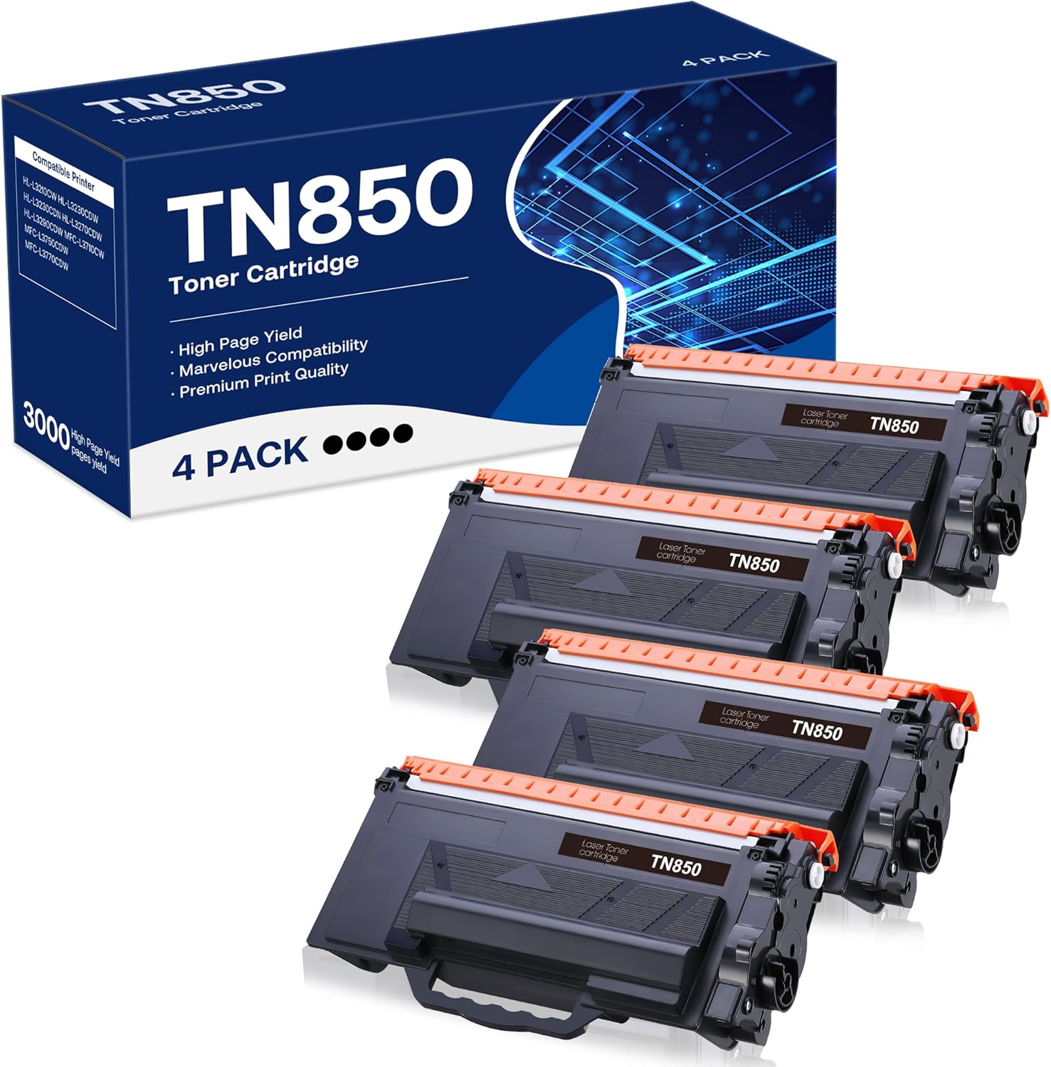 Compatible Toner Cartridge Replacement for Brother TN850 TN-850 TN820 TN-820 Wor...