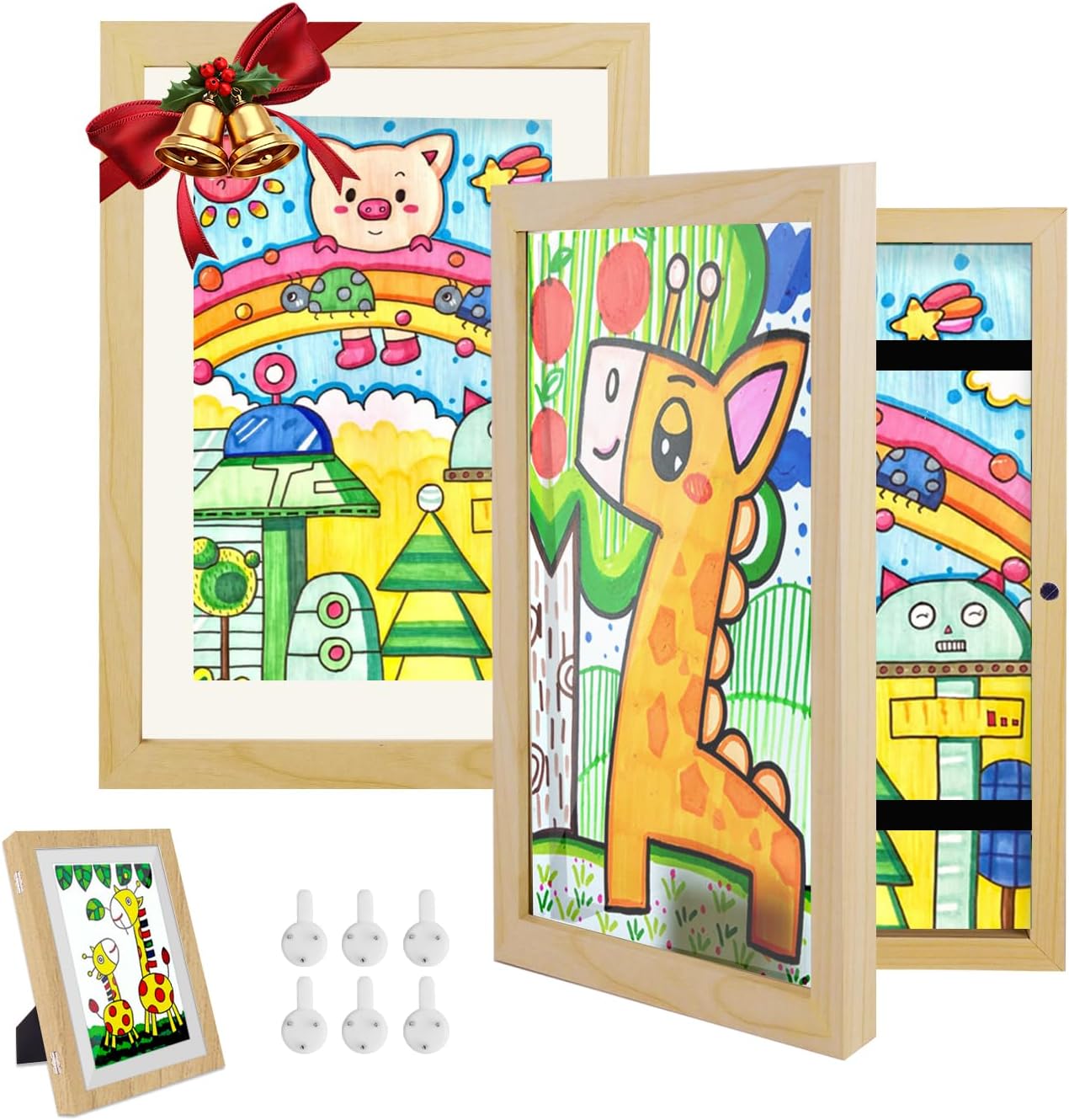 Hipsignal Kids Art Frames, 2 Pack A4 Photo Frame for 150 Pictures, Fillable Fron...