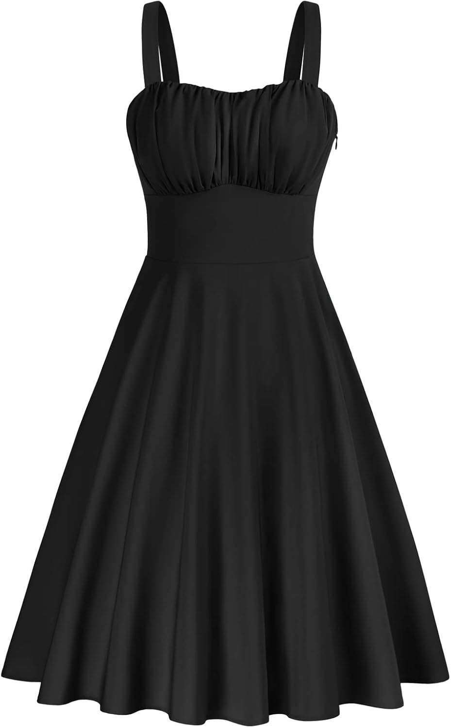 Belle Poque Women's Vintage Sleeveless Solid Floral Ruched Summer Cute A-Line Fl...
