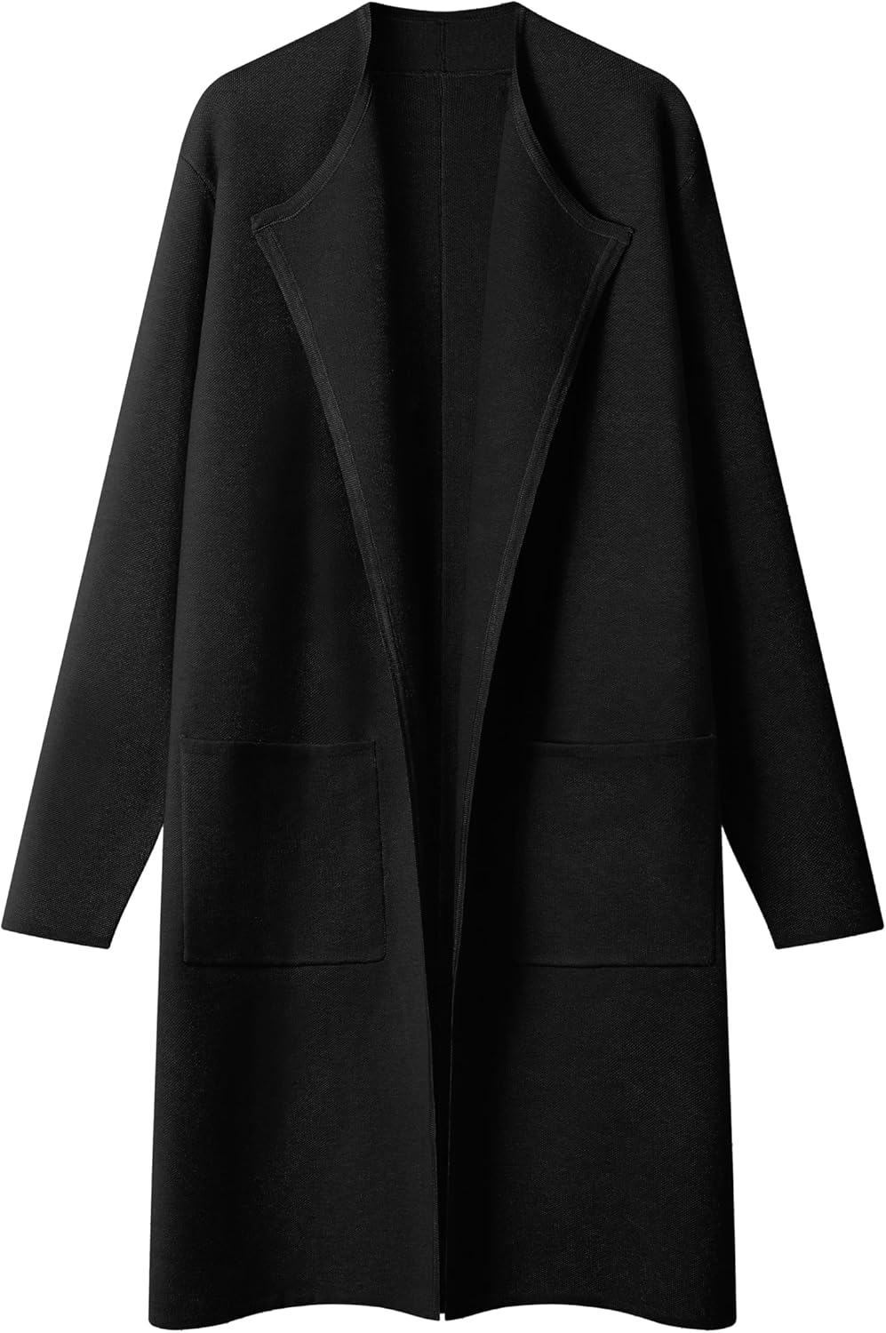 MEROKEETY Women's Open Front Coatigan Sweater Long Sleeve Casual Knit Lapel Card...