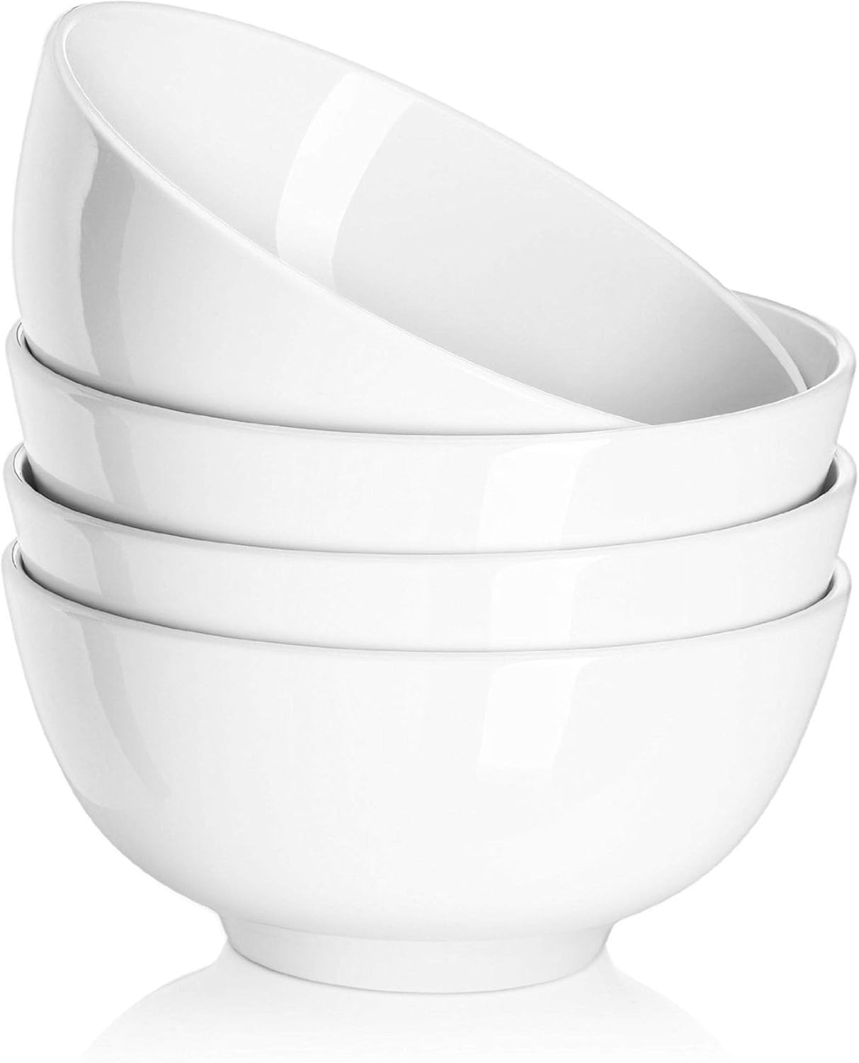DOWAN 22 OZ White Ceramic Bowls Set of 4 - Perfect for Soup Bowls for Kitchen, C...