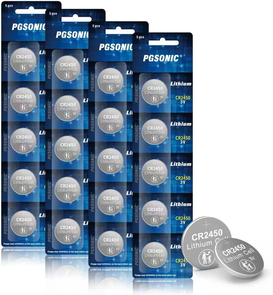 PGSONIC 20 Pack CR2450 3V Lithium Coin Battery
