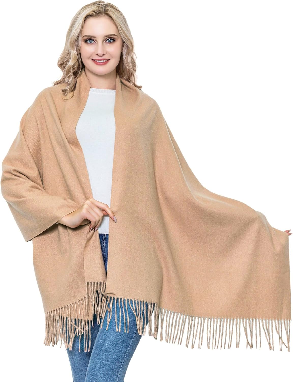 vimate Cashmere Wool Shawl Scarf,Winter Thick Super Soft Pashminas Shawl Wrap St...