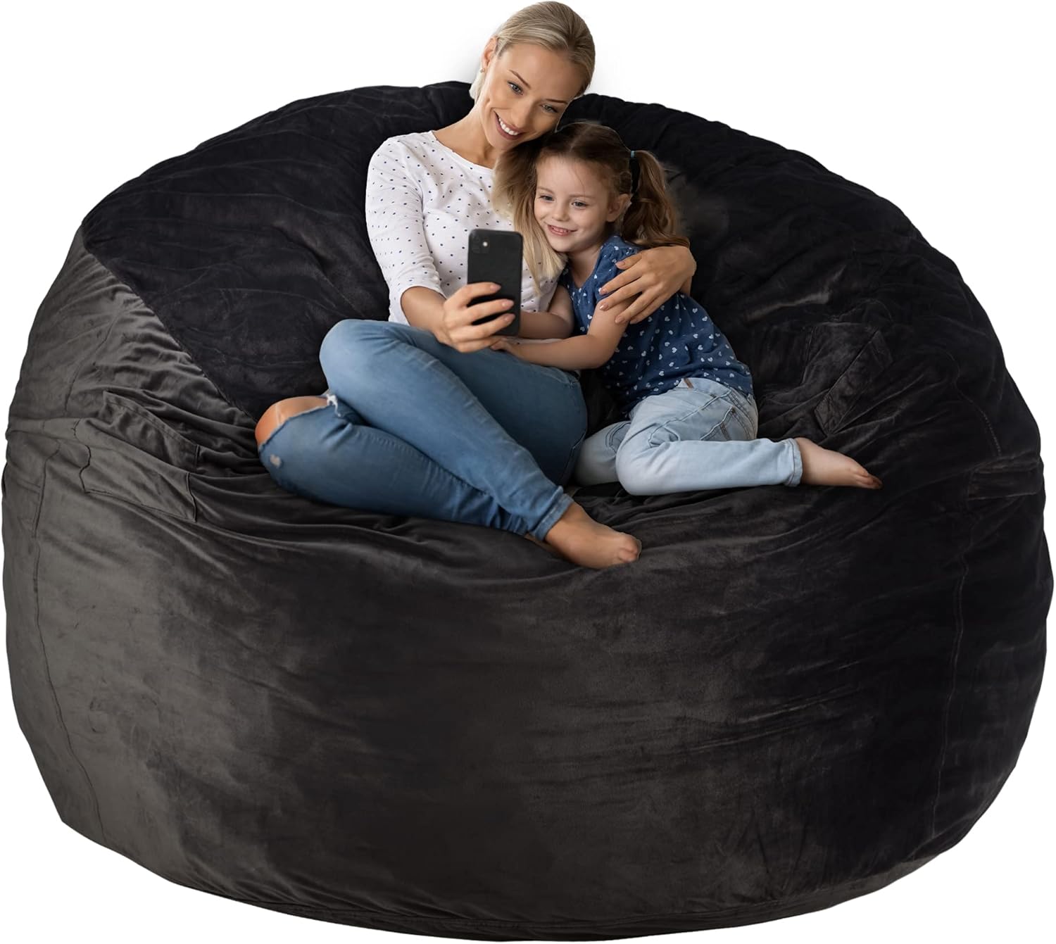 HABUTWAY Bean Bag Chair: Giant 5' Memory Foam Furniture Bean Bag Chairs for Adul...