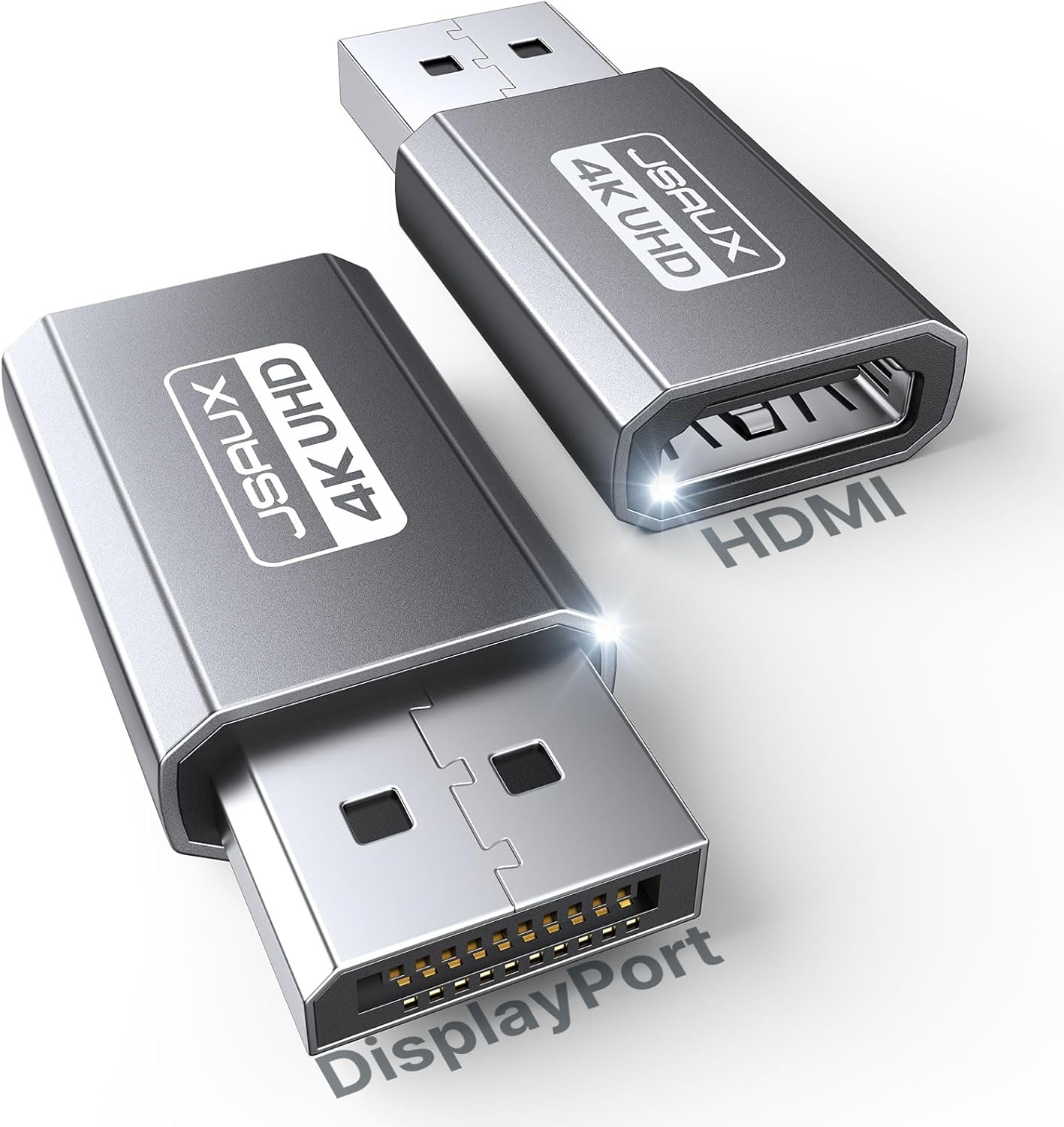 JSAUX 4K DisplayPort to HDMI Adapter 2-Pack, DP PC to HDMI Monitor Converter Vid...