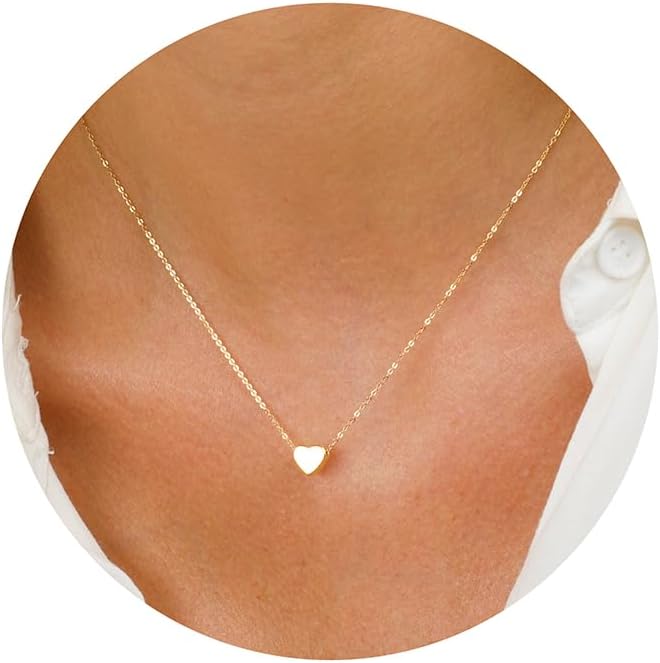 Valentines Day Gifts for Her - Dainty Gold Necklace for Women Girls Trendy Gold/...
