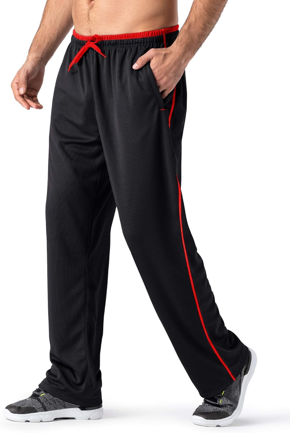 MAGNIVIT Men's Lightweight Sweatpants Loose Fit Open Bottom Mesh Athletic Pants...