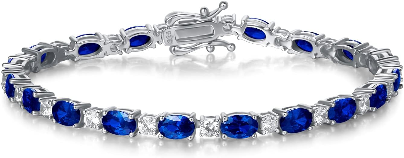 FANCIME Birthstone Bracelets Sterling Silver Tennis Bracelets Charm Fine Jewelry...