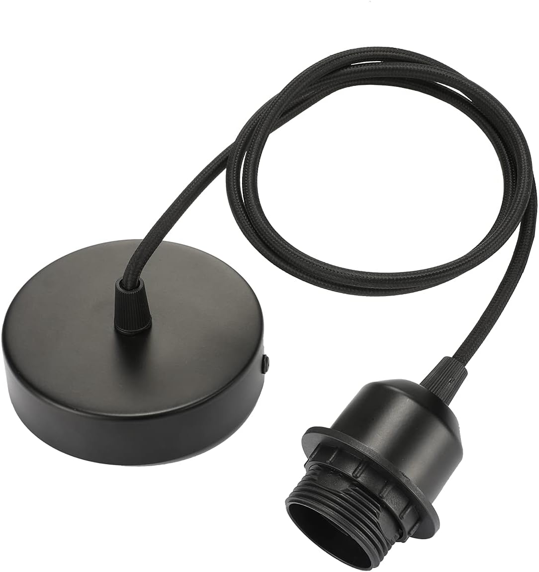 Linkind Ceiling Pendant Light Fitting, Metal E27 Screw Lamp Holder with Lock Rin...