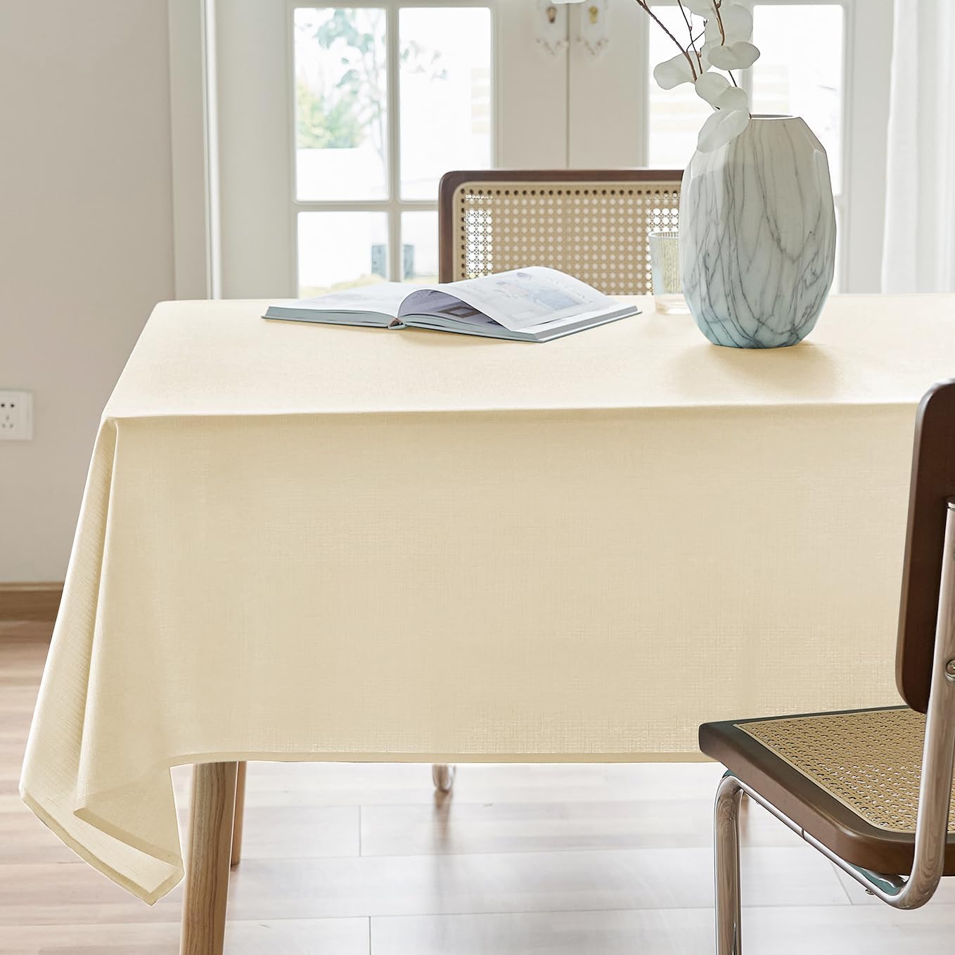 AUSSPVOCT Textured Tablecloth Rectangle 60x120 Water Resistant Spill-Proof Wipea...