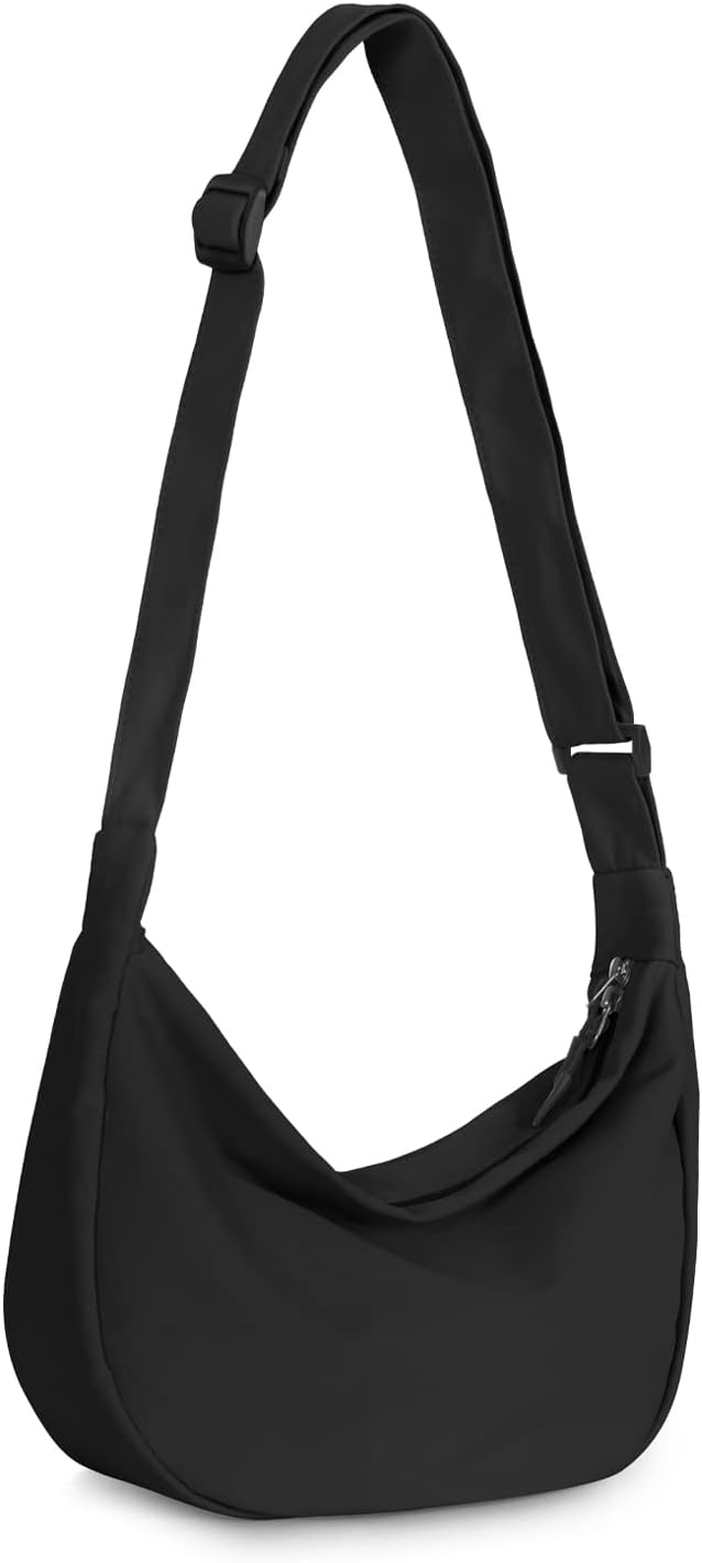 Small Sling Crossbody Bag for Women Men Trendy, Mini Crescent Bag with Adjustabl...