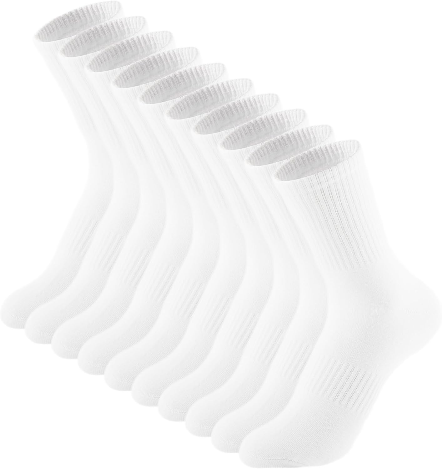Irisbear Womens Crew Socks Casual Athletic Gym LightWeight Thin Cotton Socks 5 P...