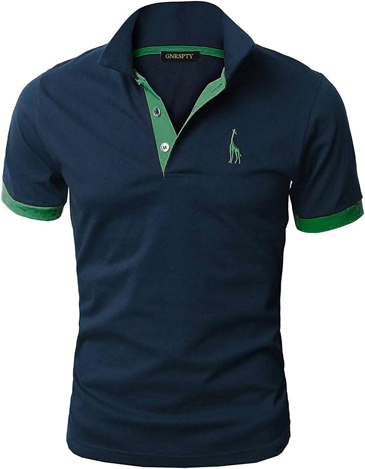 GNRSPTY Mens Short Sleeve Polo Shirts Classic Giraffe Embroidery Golf Tennis T-S...