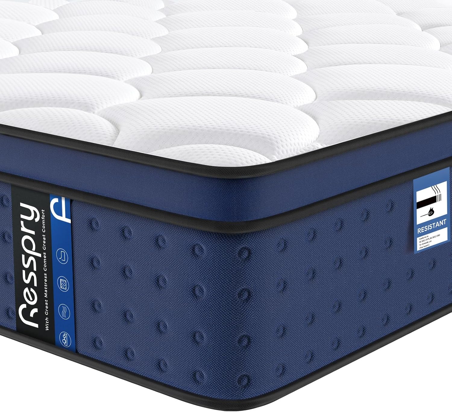 Resspry Super King Mattress, 12Inch Hybrid Mattress for Pressure Relief, Breatha...