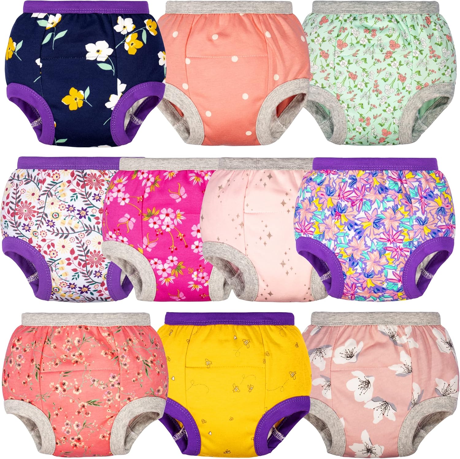BIG ELEPHANT Potty Training Underwear - 10 Pack, 100% Cotton Absorbent Unisex To...