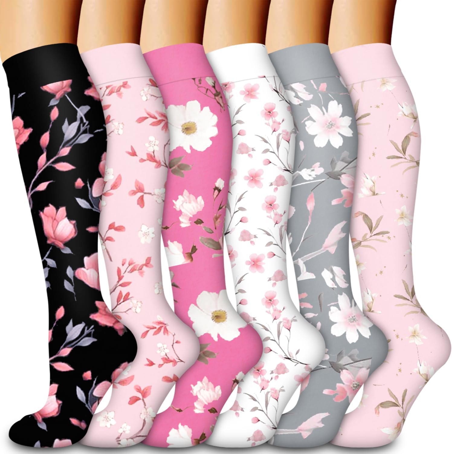 Laite Hebe Compression Socks for Women & Men Circulation(6 pairs)-Graduated Supp...