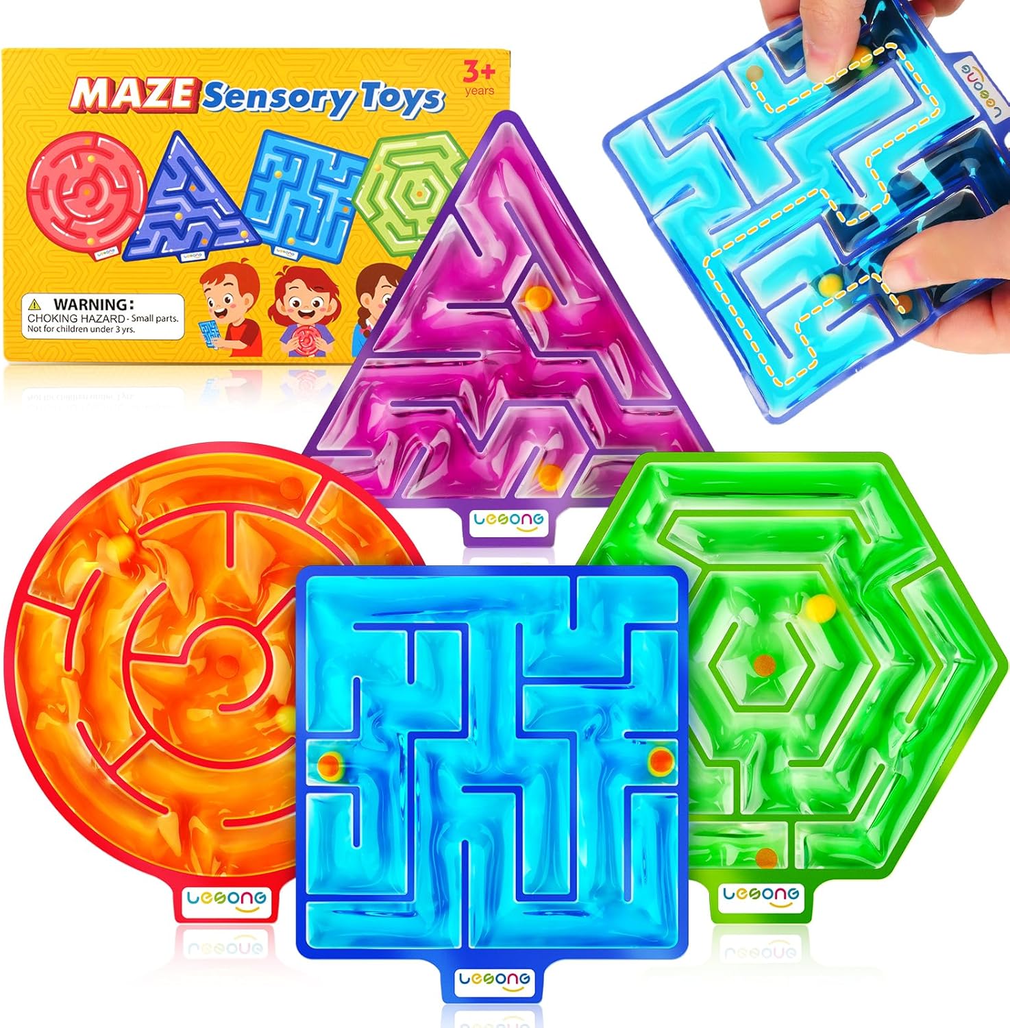 Sensory Fidget Maze Toy for Autism, LESONG 4 Pack Sensory Toys Autistic Calming...