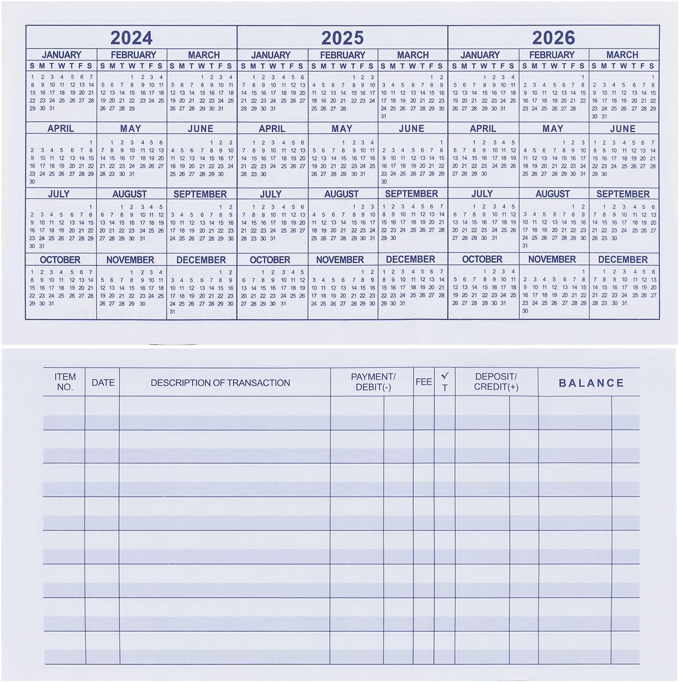 20 Pack Checkbook Register, Check Registers for Personal, Blank Ledger Transacti...
