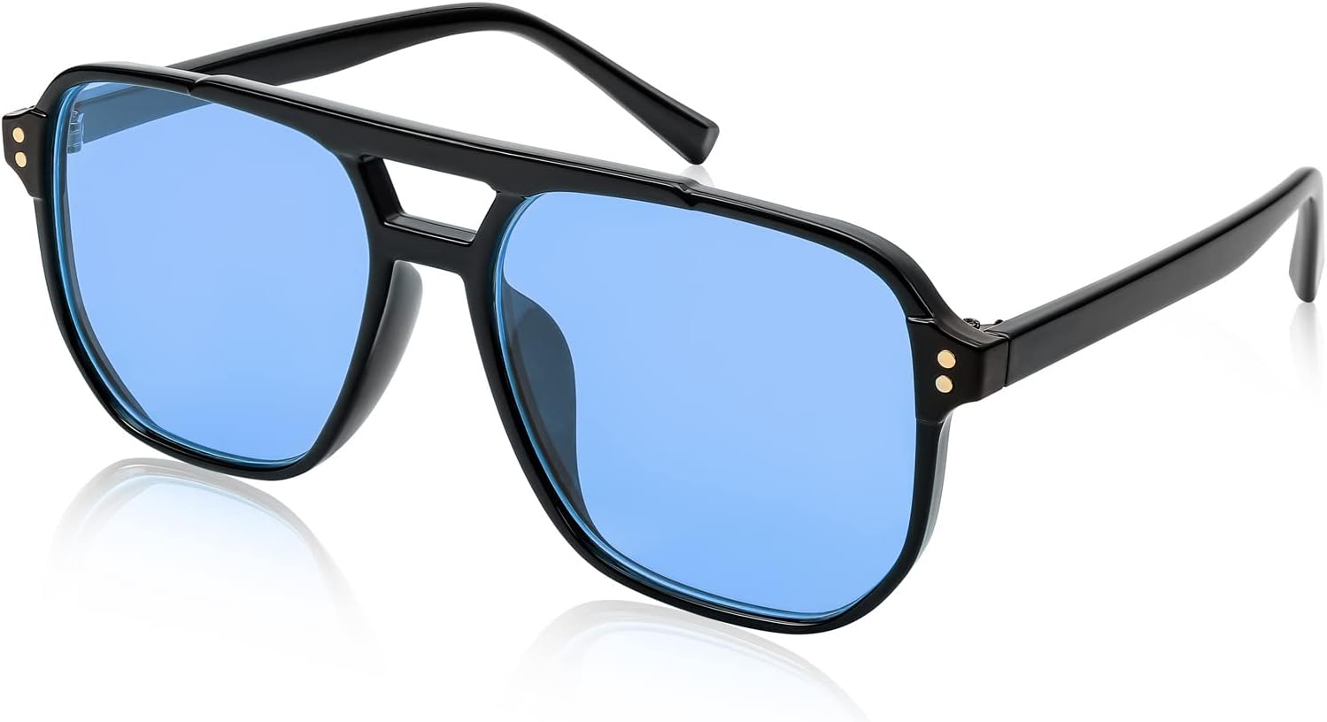 FEISEDY Retro Square Aviator Sunglasses Women Men 70s Vintage Trendy Plastic Fra...