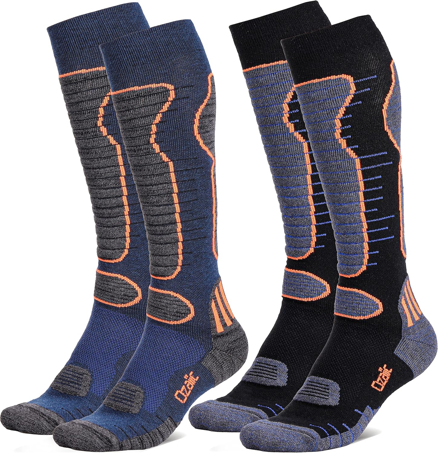 Ozaiic Merino Wool Ski Socks, Thermal Warm Knee High Thick Socks for Winter, Col...