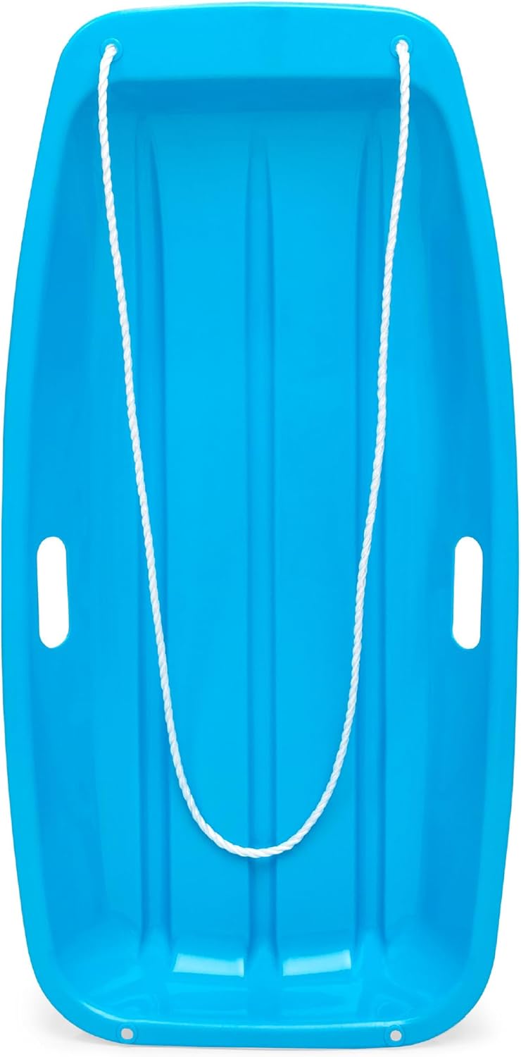 Best Choice Products 35in Kids Plastic Toboggan Snow Sled w/Pull Rope, 2 Handles...