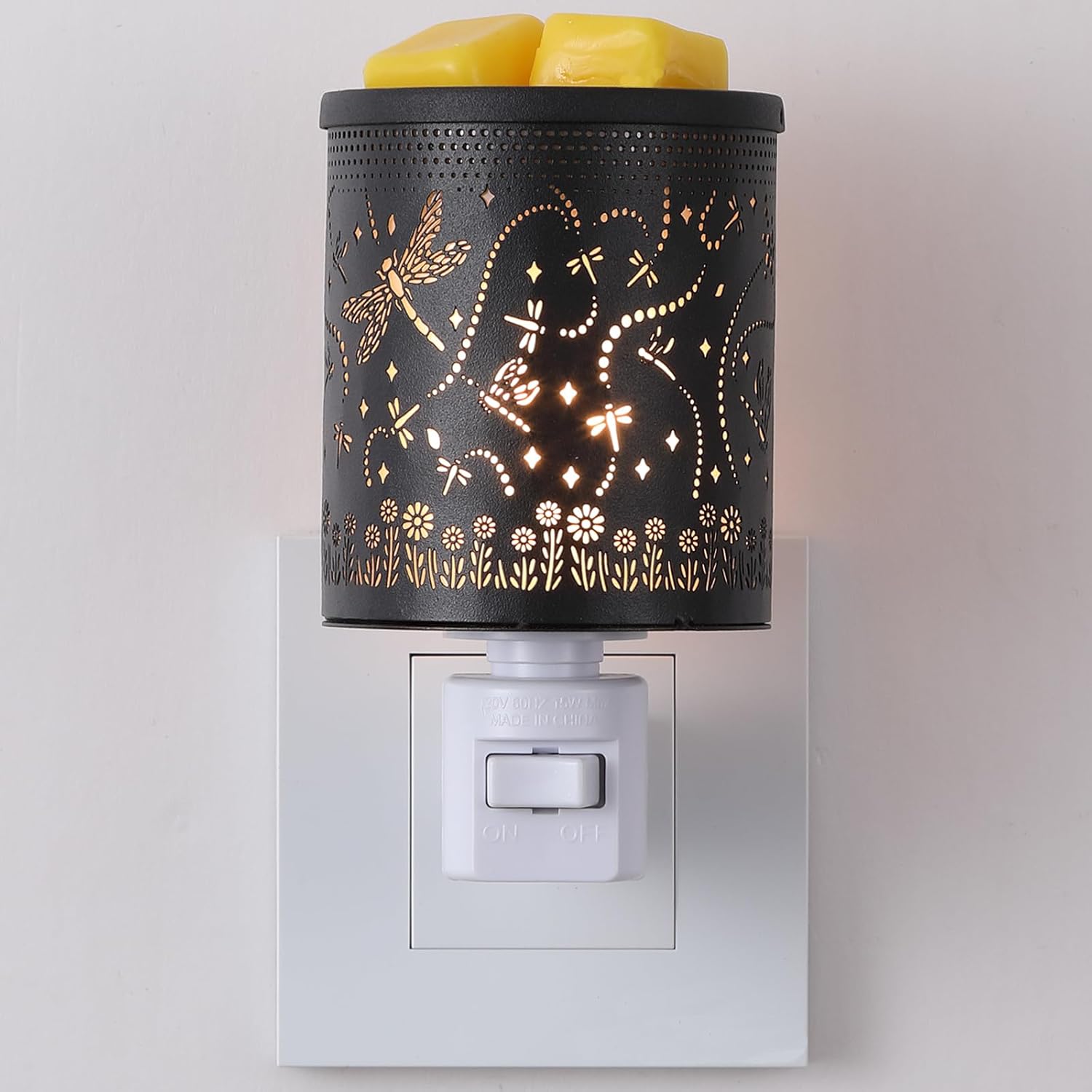MeplLivs Warmers Pluggable Fragrance Warmer Exquisite Dragonfly Forest Iron Wall...