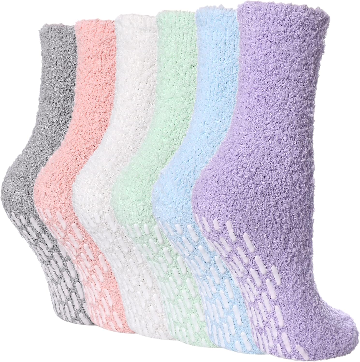 FNOVCO Non Slip Socks for Women Winter Warm Cozy Fuzzy Slipper Socks Soft Fluffy...