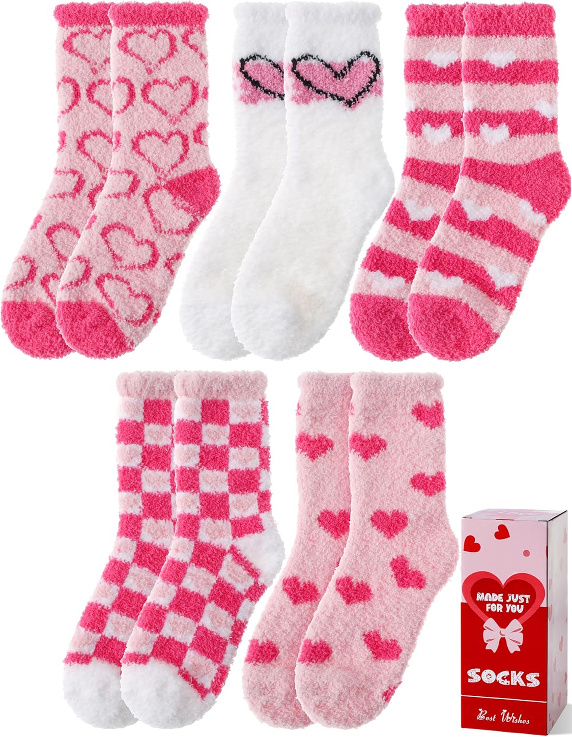 Valentines Day Gifts for Her Womens Fuzzy Socks Warm Fluffy Cozy Winter Slipper...