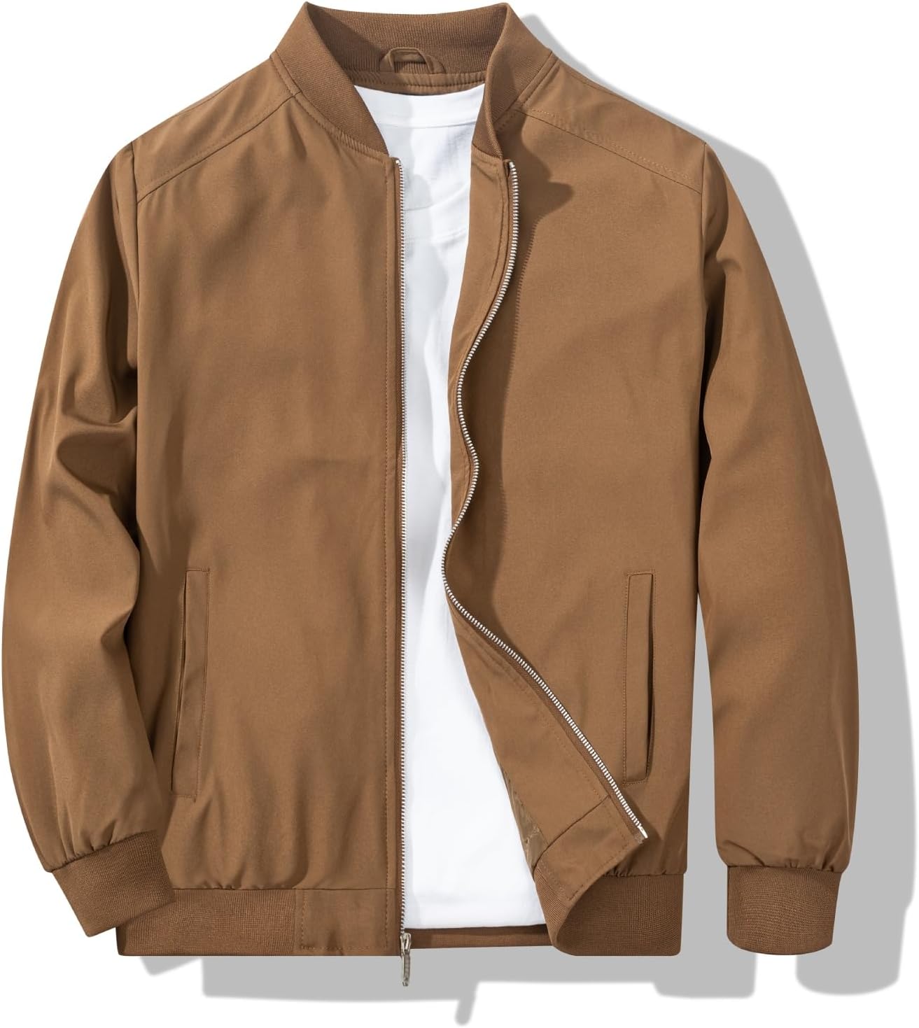 Men's Bomber Jacket Fashion Stylish Lightweight Windbreaker Spring Fall Casual J...