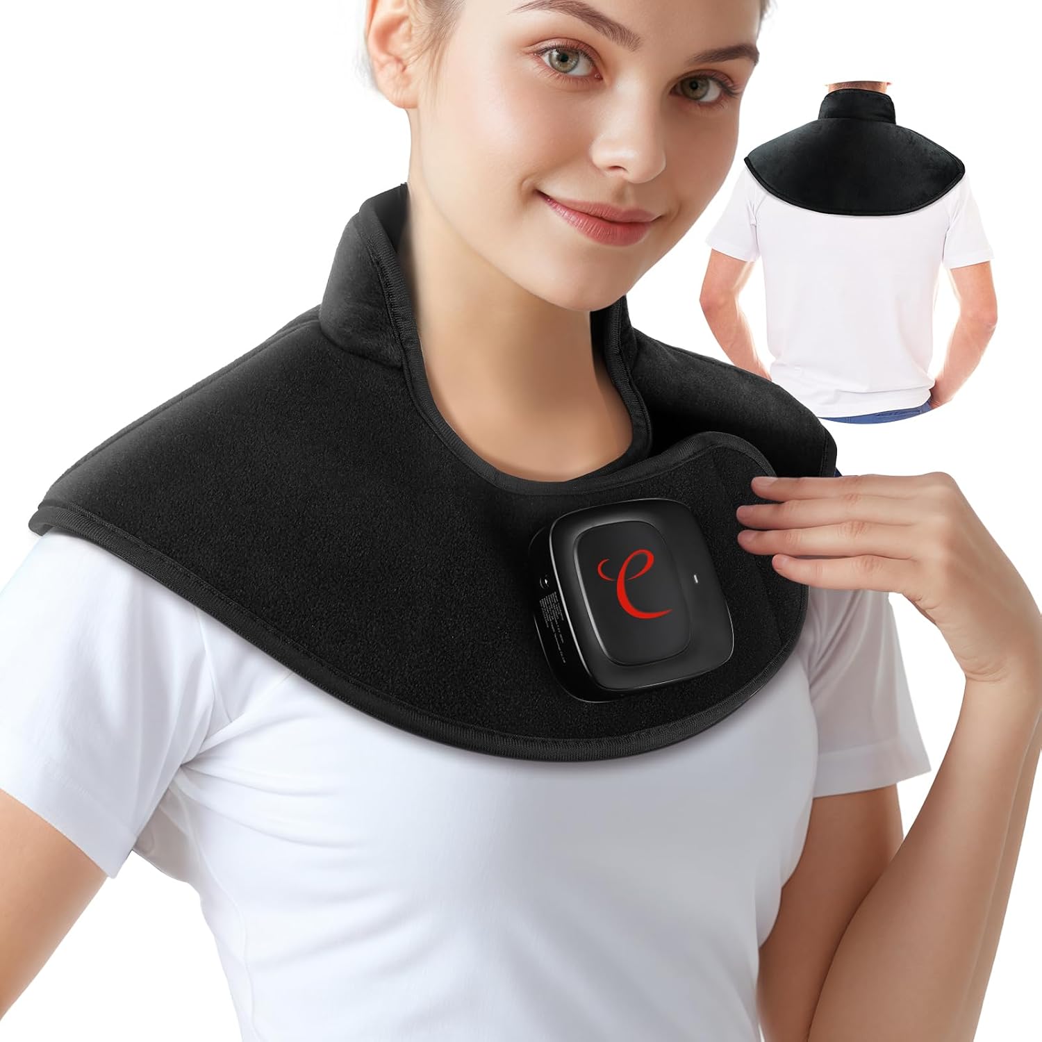 Comfytemp Cordless Weighted Neck and Shoulder Heat Pad, Rechargeable Heated Neck...