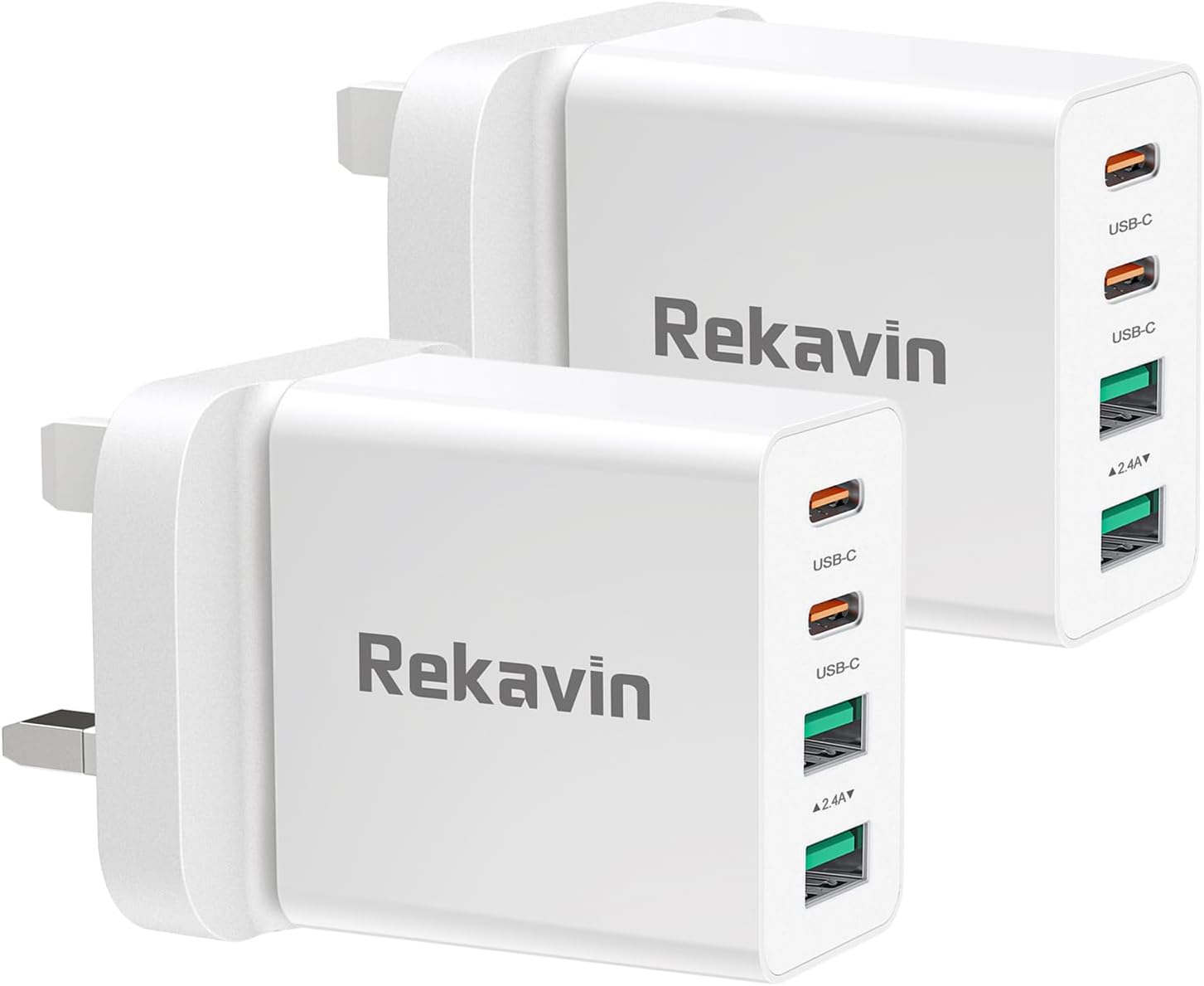 USB C Plug 2 Pack, 32W USB and Type C Plug for Apple iPhone 16/15/15 Pro/15 Pro...