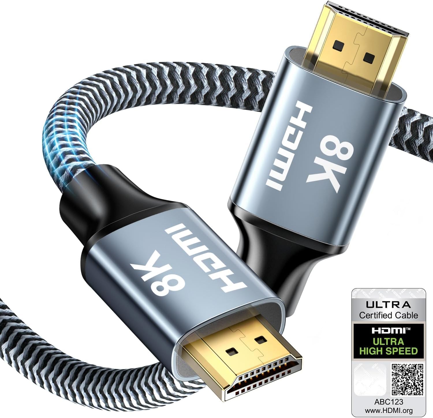 CABNEER 1M HDMI Cable, HDMI 2.1 Cable, High Speed HDMI to HDMI Cable, 8K@60Hz 4K...