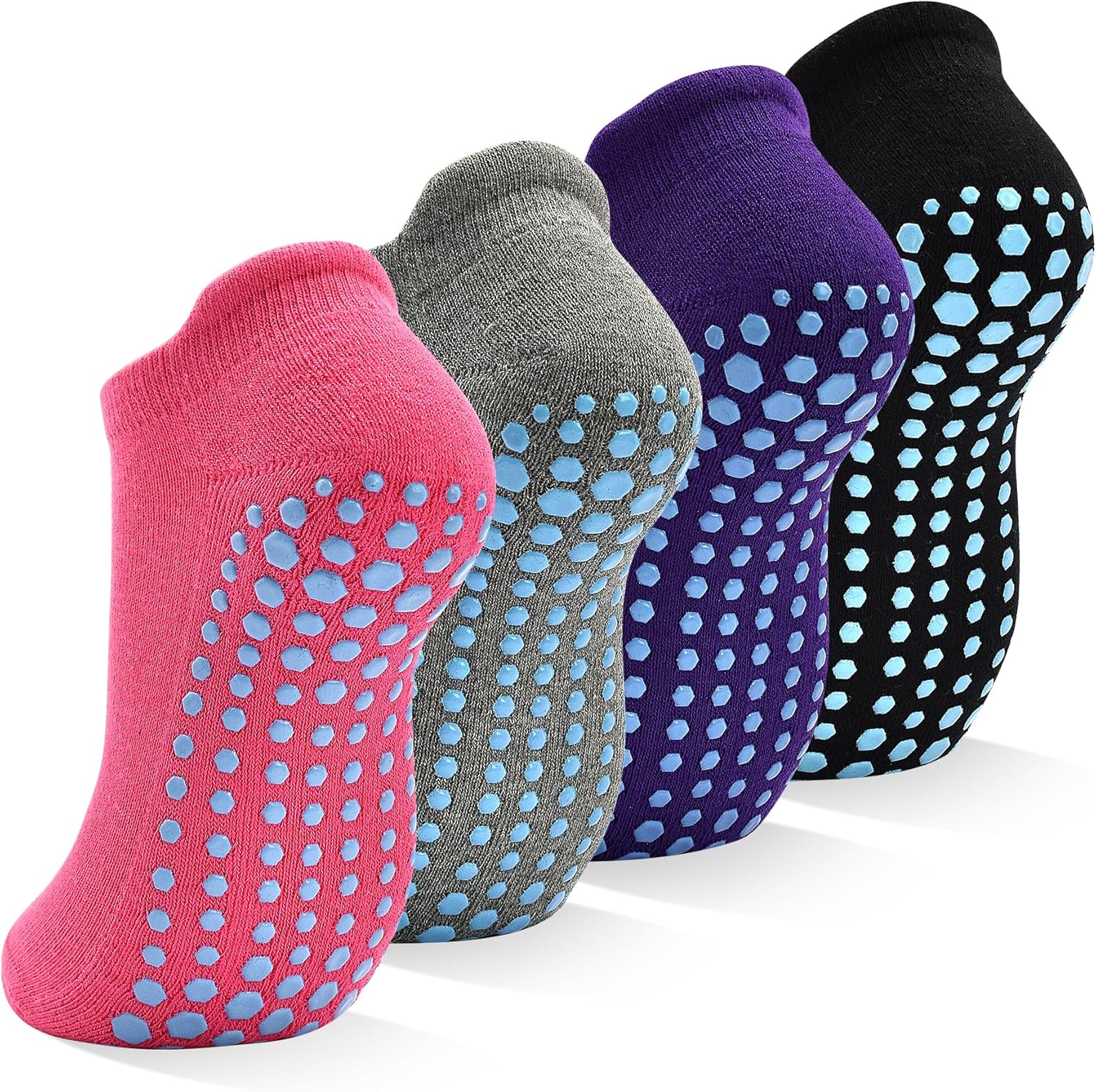 SkiBeaut Grips Non Slip Socks for Women, 4 Pairs Yoga Pilates Anti Skid Socks Wo...
