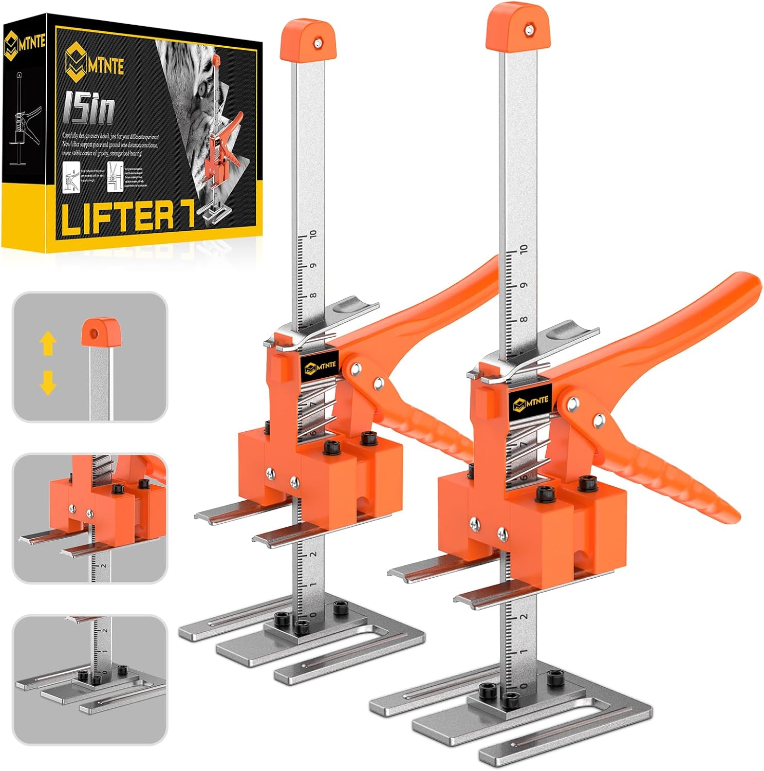Labor Saving Handle 2 Pack,15 in Construction Jack, Wall Tile Locator, Multi-Fun...