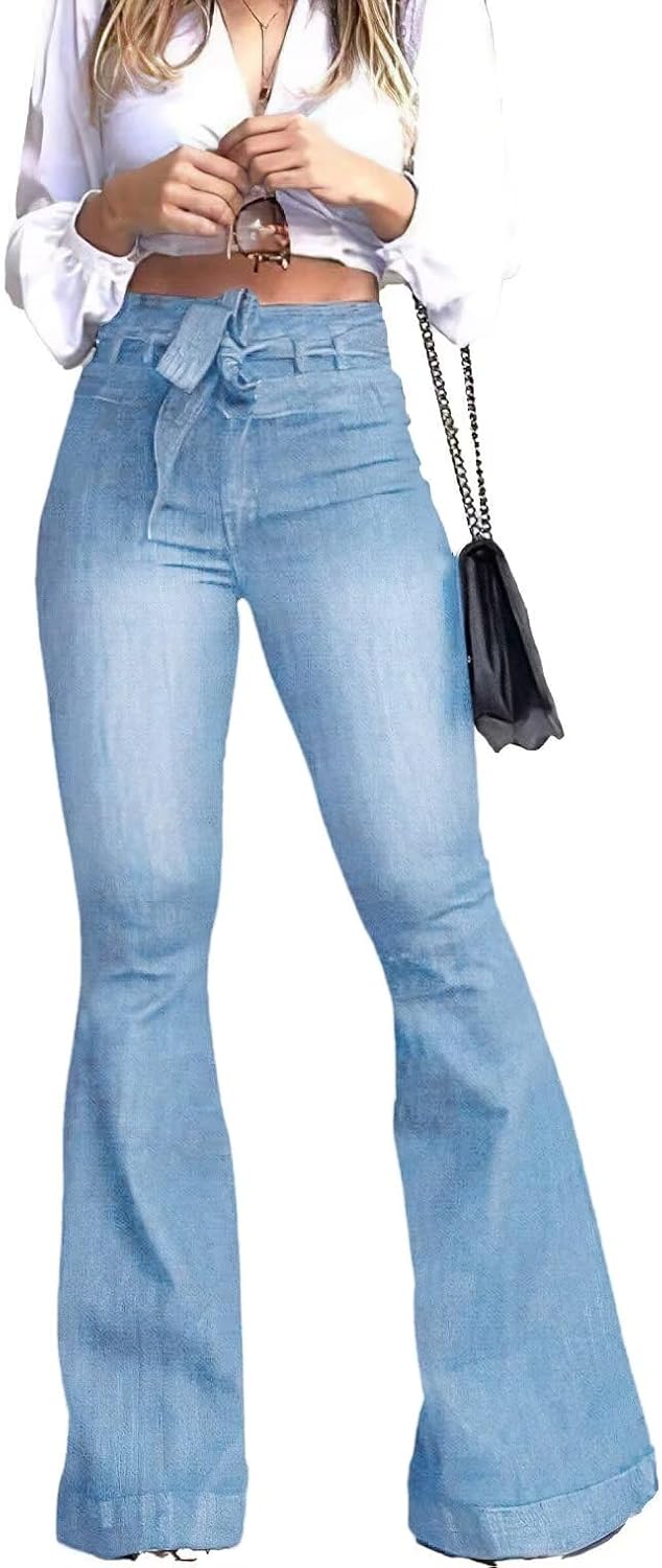 KDF High Waisted Bell Bottom Jeans for Women Flare Jeans for Women Stretch Wide...