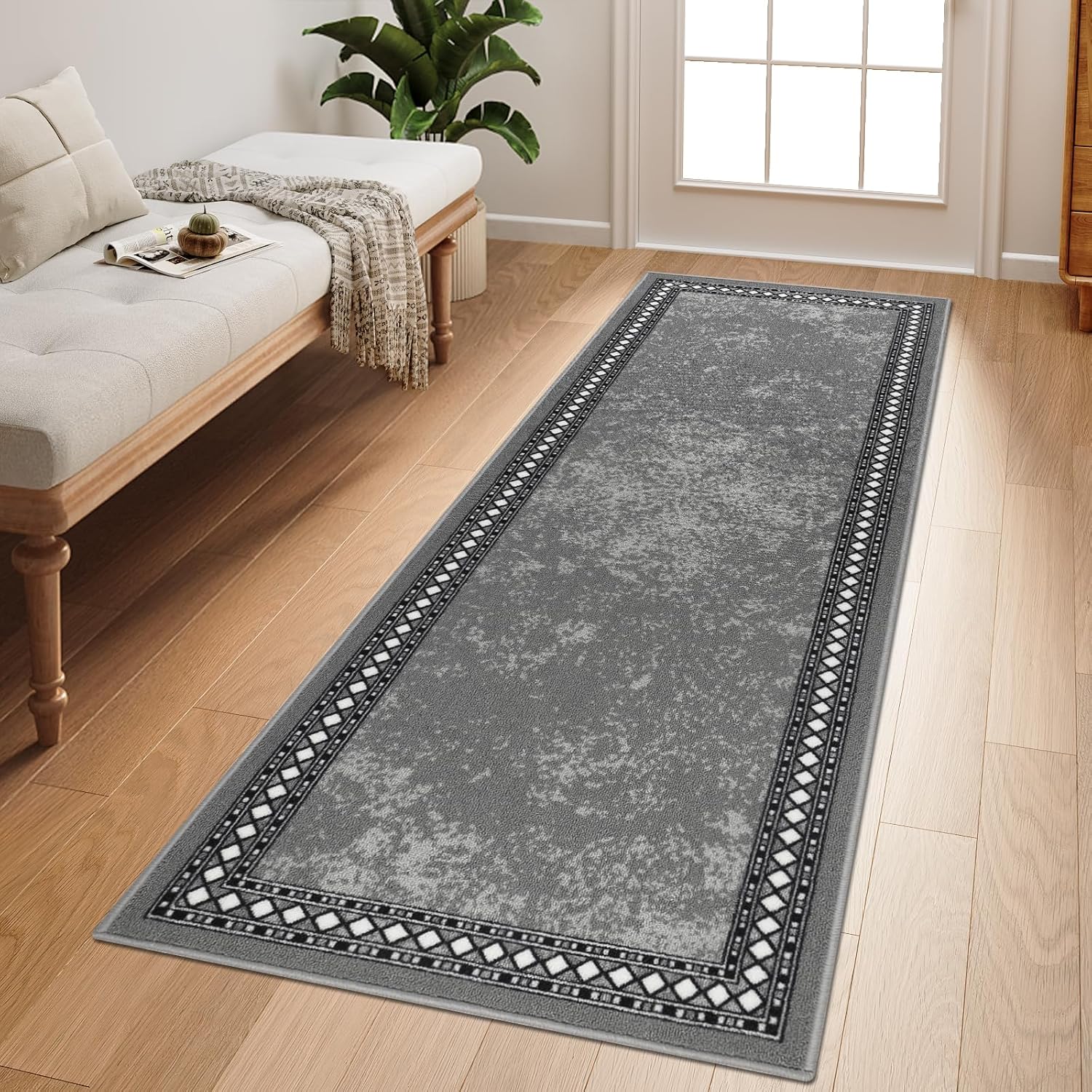 Homcomodar Runner Rug for Kitchen 50x150cm Non Slip Hallway Rug Runner Washable...