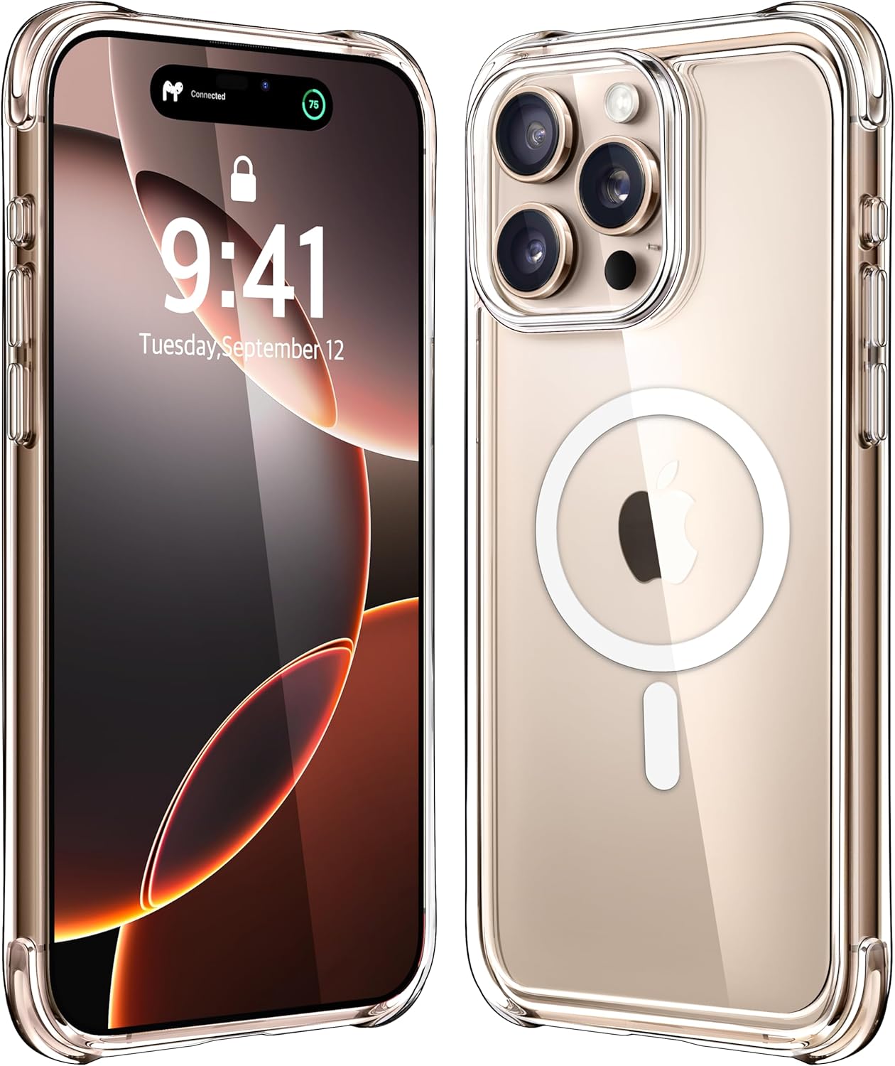 Mkeke for iPhone 16 Pro Max Case Magnetic Clear, Compatible with MagSafe, Milita...