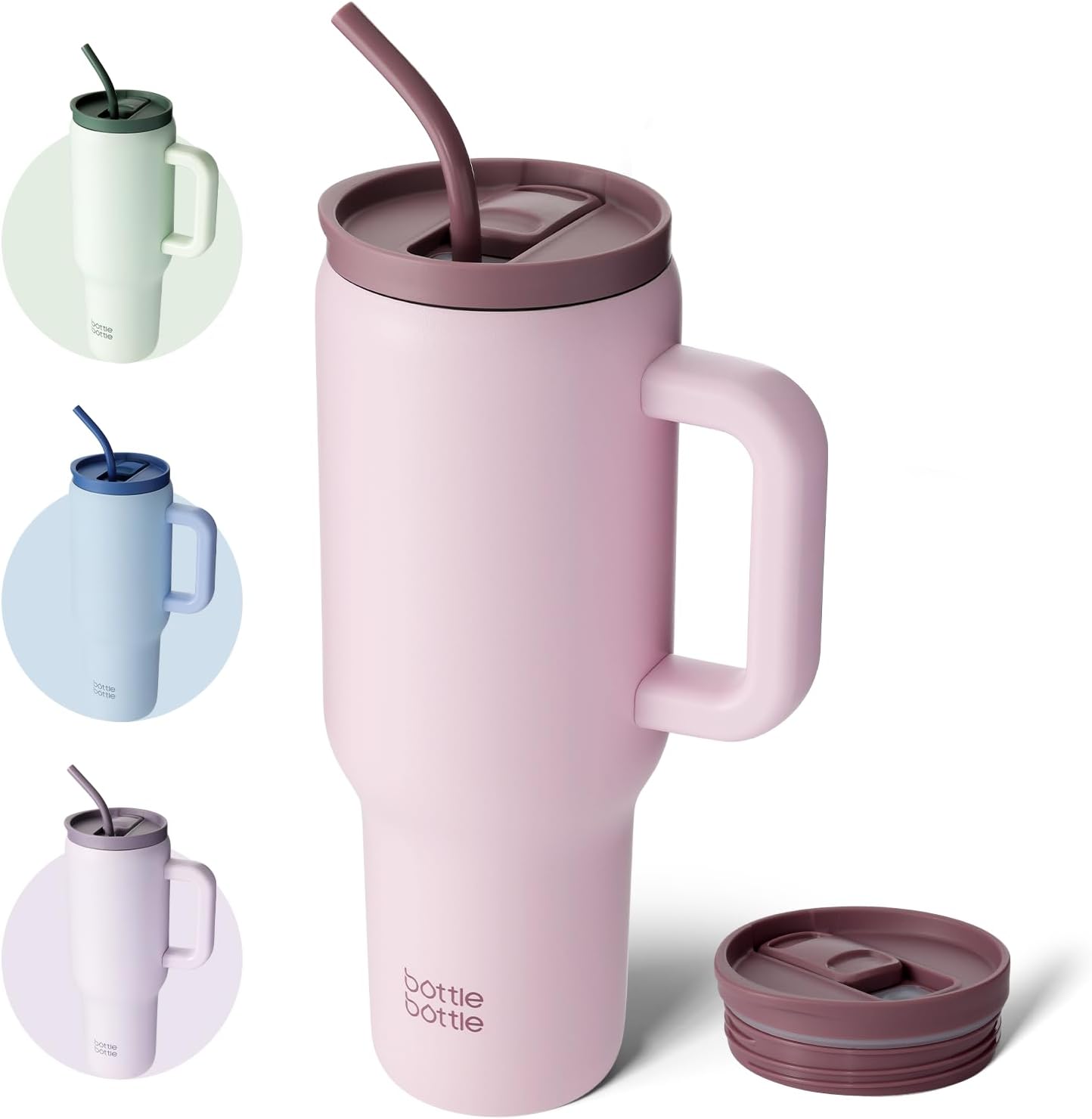 Bottle Bottle 40 oz Tumbler with Handle and Straw,Stainless Steel Vacuum Travel...