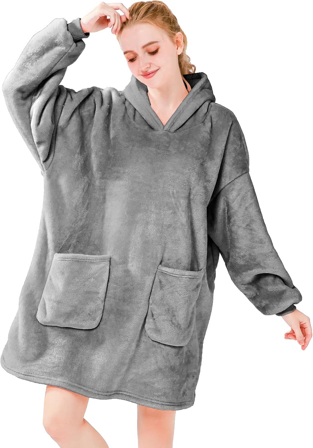 Oversized Hoodie for Women Uk, Soft Warm Blanket Hoodie, Comfortable Sherpa Flee...
