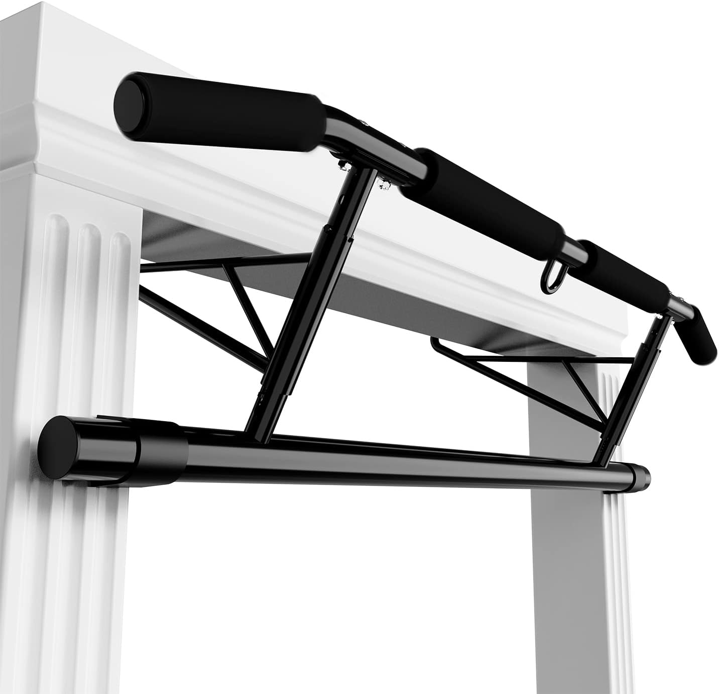 JX FITNESS Door Frame Pull up Bar Doorway Chin up Bar with Padded Handles Foldab...