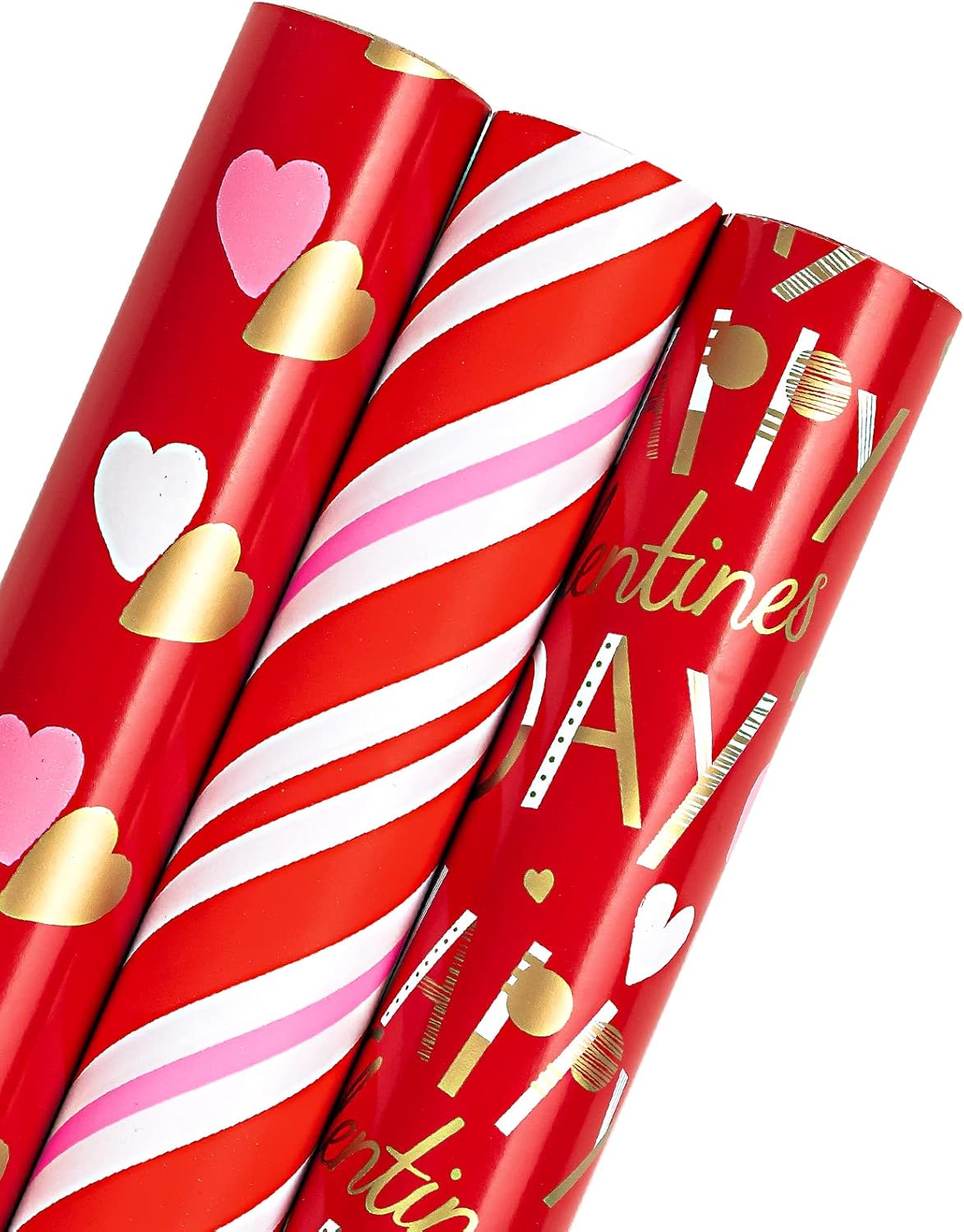 RUSPEPA Valentine's Day Wrapping Paper Roll - Mini Roll - 3 Rolls - 43.2cm x 3.0...