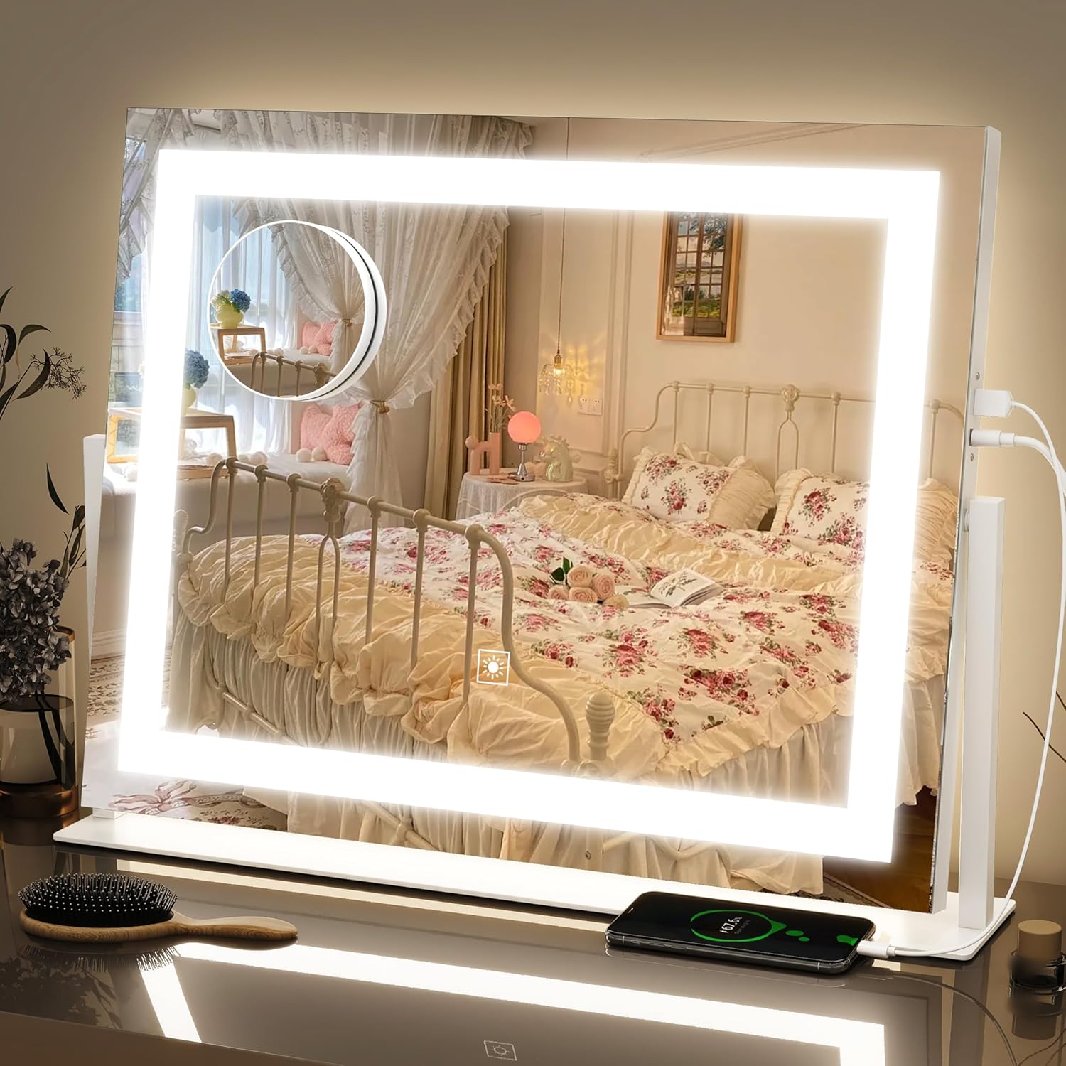 FENNIO Vanity Mirror with Lights 22''x18'' Makeup Mirror with Lights,Lighted Mak...