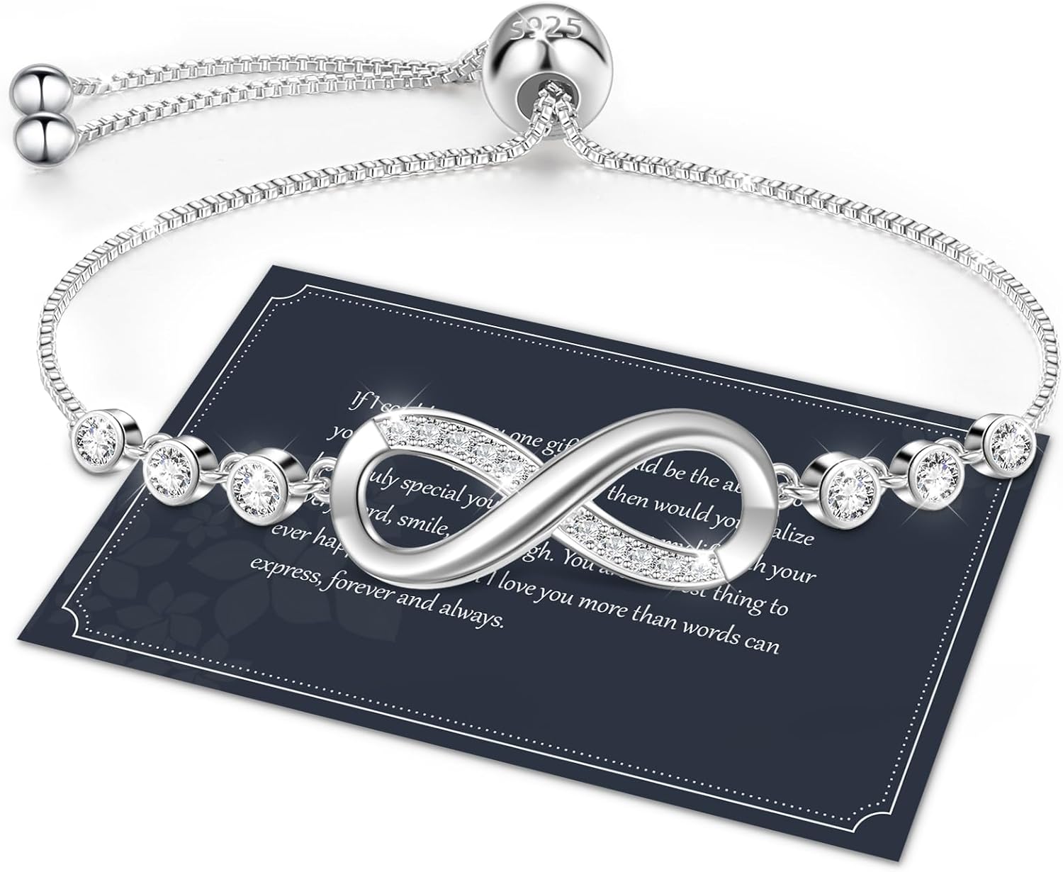 J.Fée Infinity Bracelet for Women Sterling Silver Bracelets for Women,Bracelets...