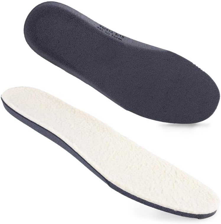 TIESTRA Merino Wool Insoles Warm Sheepskin Insoles for Women Men Thermal Insoles...