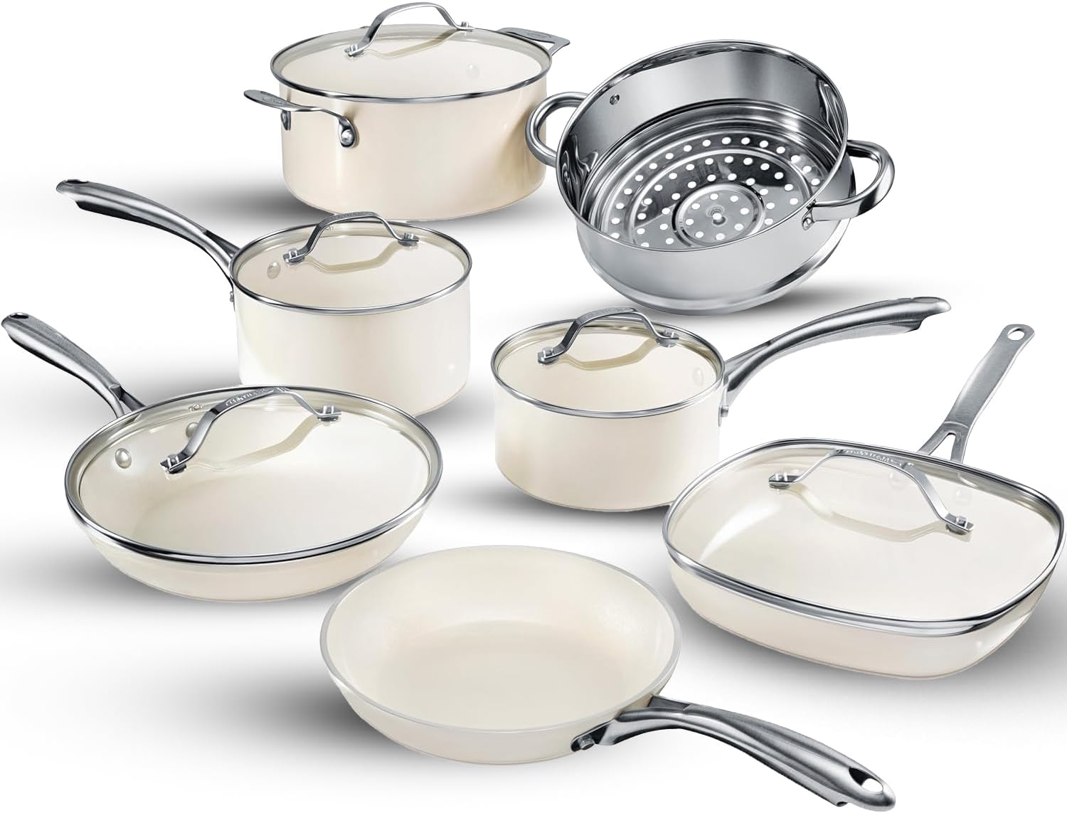 GOTHAM STEEL 12 Pc Ceramic Cookware Set Nonstick,...