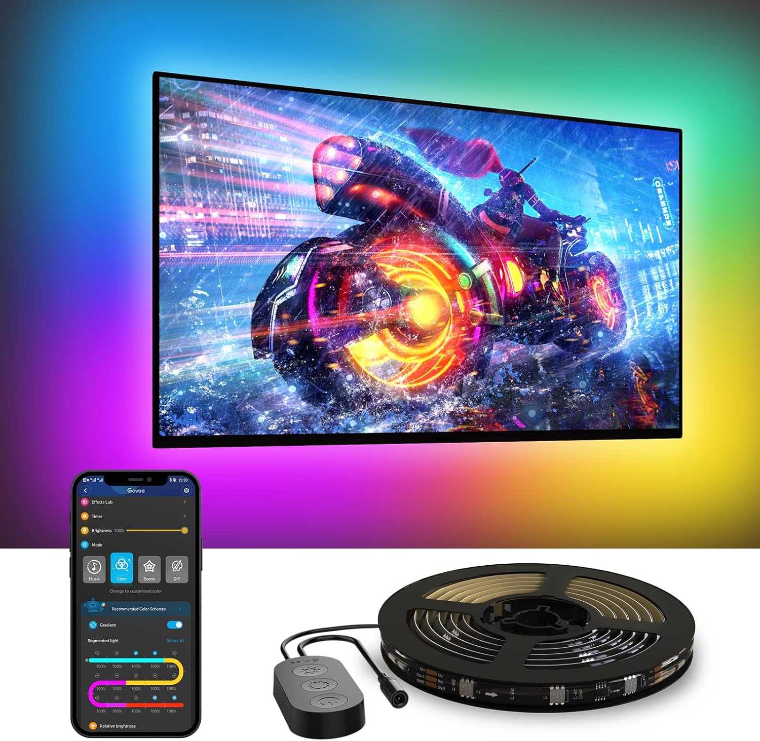 Govee TV LED Backlight, RGBIC Smart LED Strip Ligh...